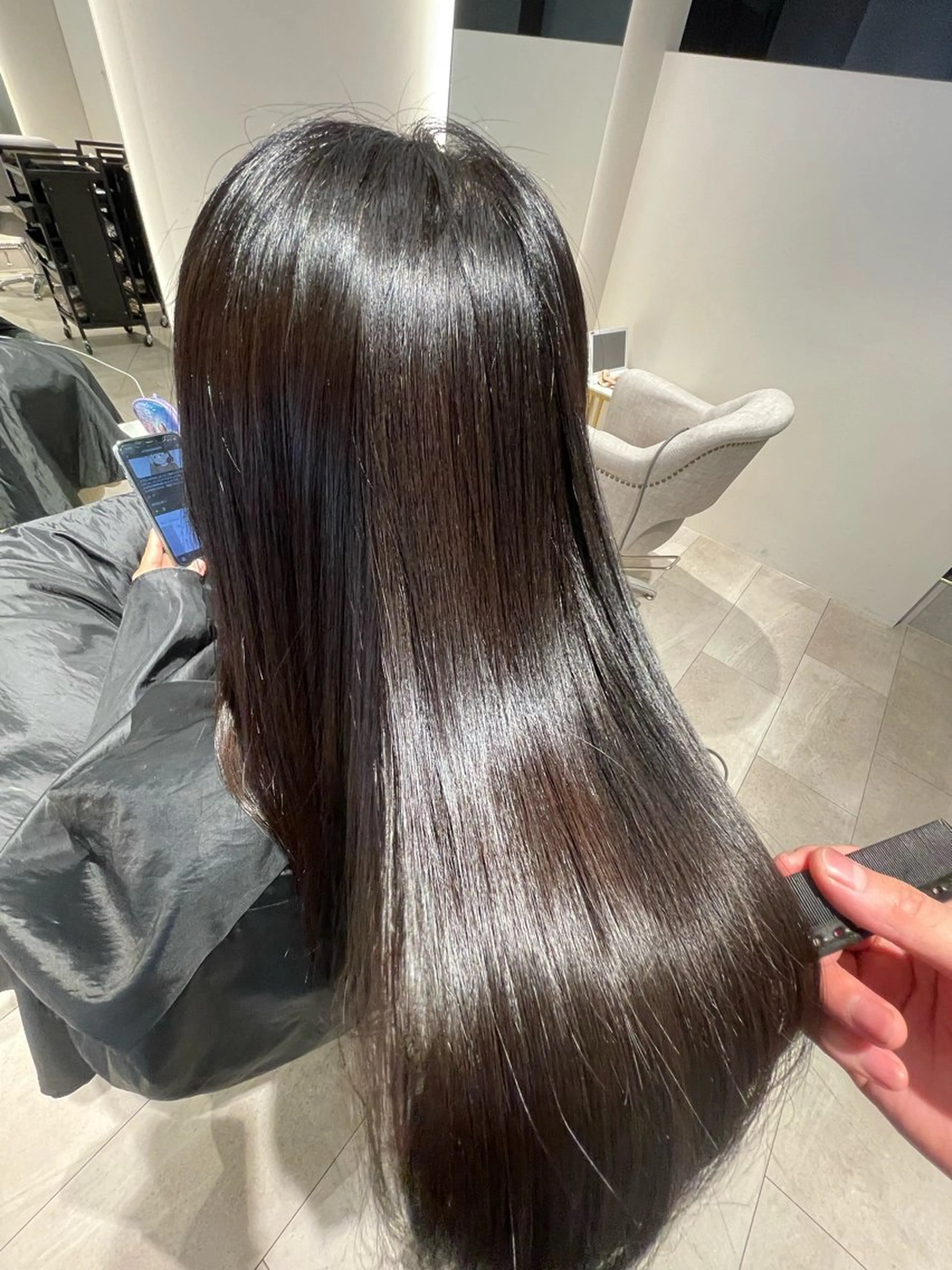 ロング 縮毛矯正 トリートメント 髪質改善/カットモデ ル募集✨️根本 彩永のヘアスタイル