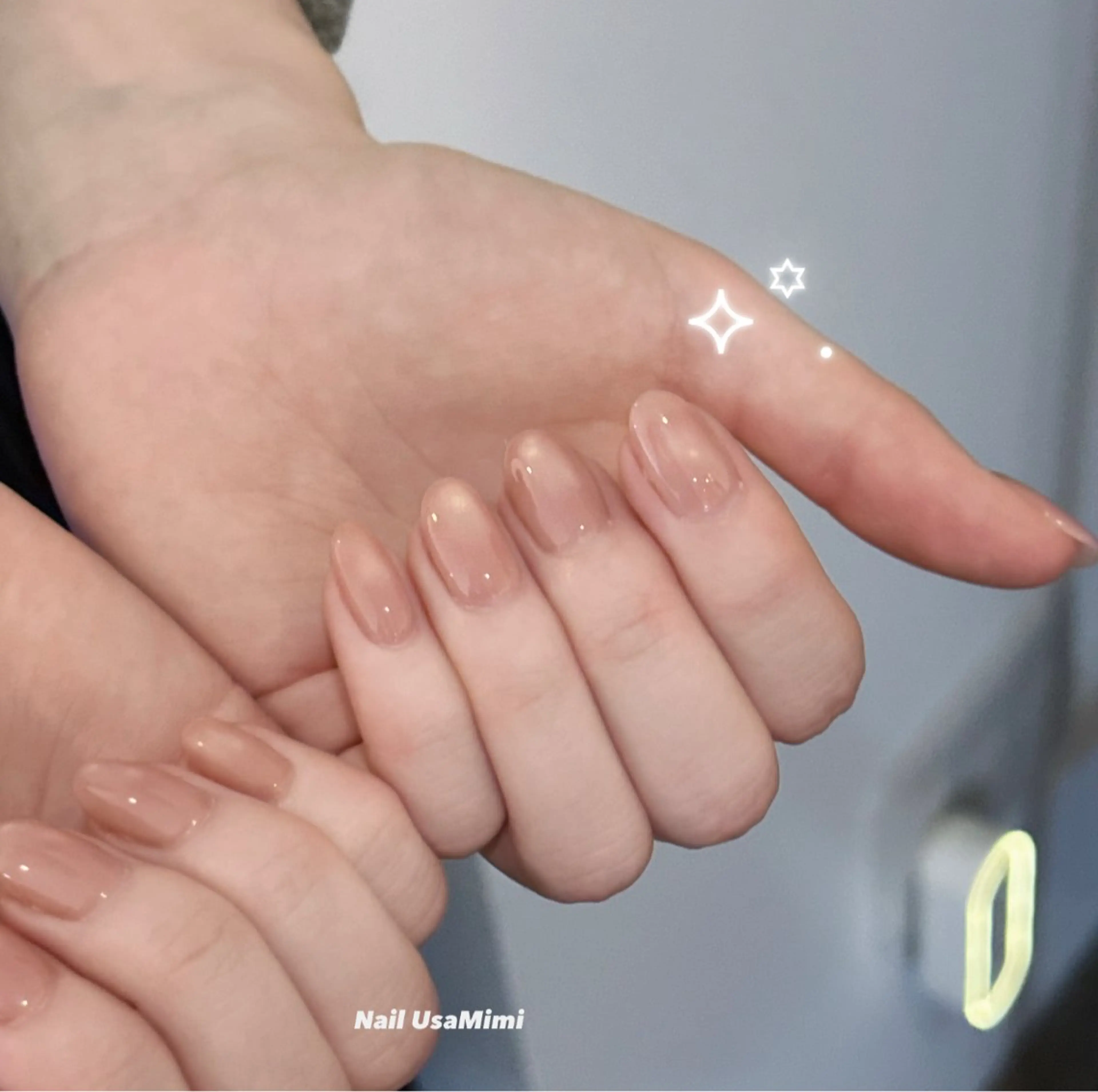 ネイル 氷ネイル・うるうるネイル マグネットネイル オフィスネイル ワンホンネイル ハンドネイル 本町ネイルNail UsaMimiのネイルデザイン