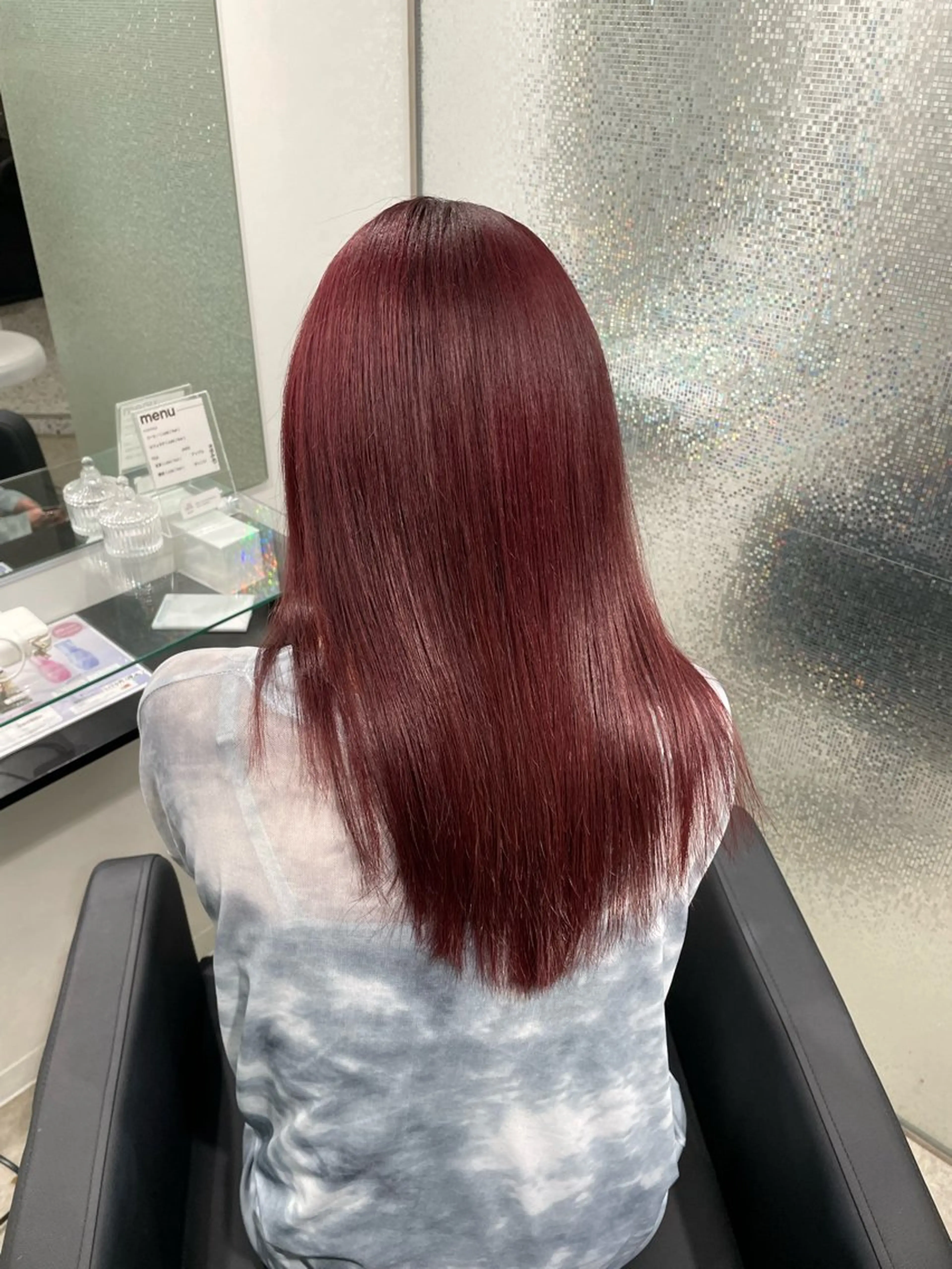 セミロング カラー ブリーチ ブラウンカラー ピンクカラー ピンクブラウン 髪質改善 ヘアカラー MIZUKI /府中 /ニュアンスカラーのヘアスタイル