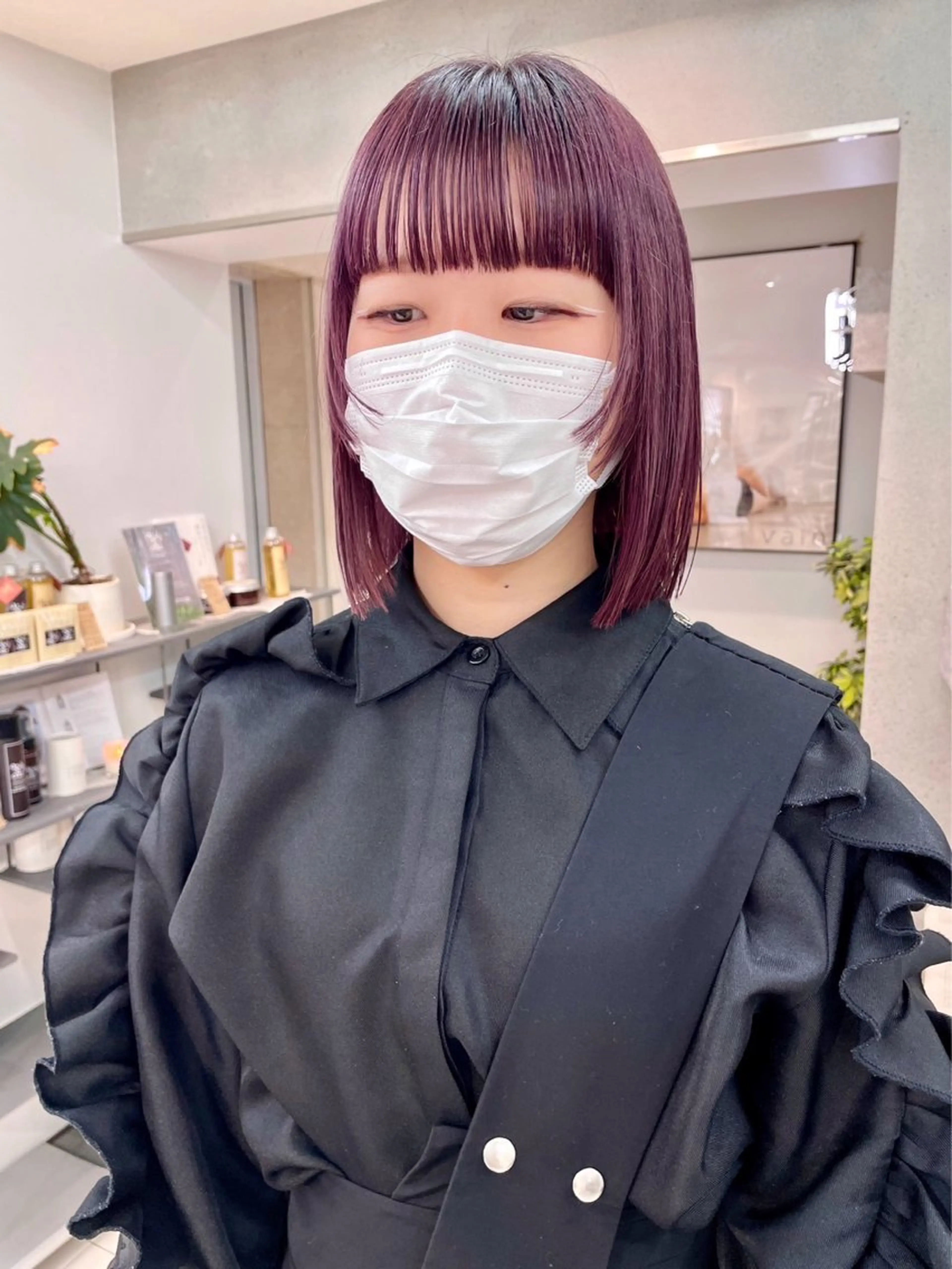 ショート カラー ヘアアレンジ ボブ/透明感ベージュ 🫧クルミ🌟のヘアスタイル