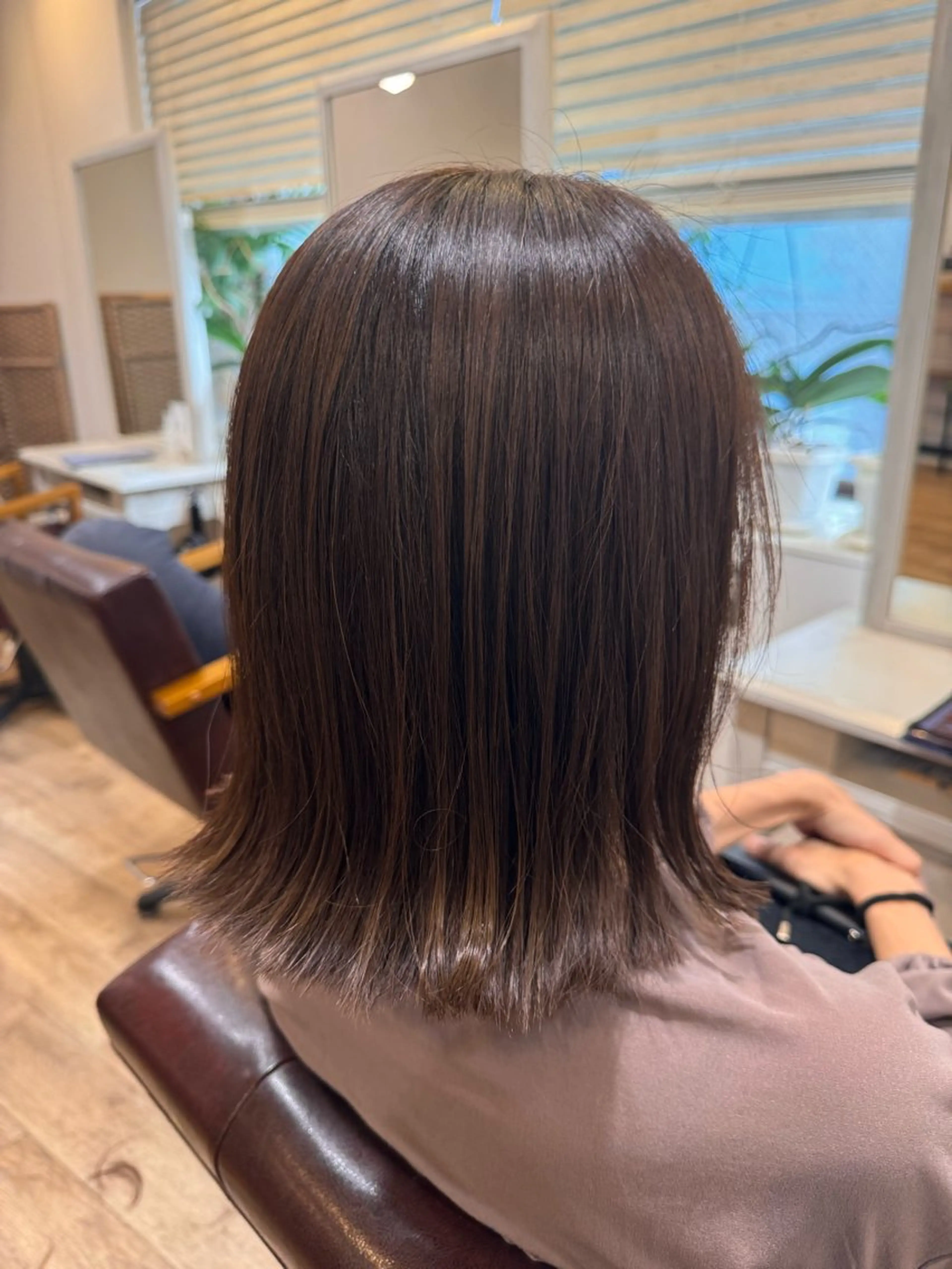 セミロング カラー ブラウンカラー ピンクカラー ピンクブラウン カット ヘアカラー トリートメント hair salon Rich 横須賀中央店所属・カットモデル募集🐥 高橋さらのヘアスタイル