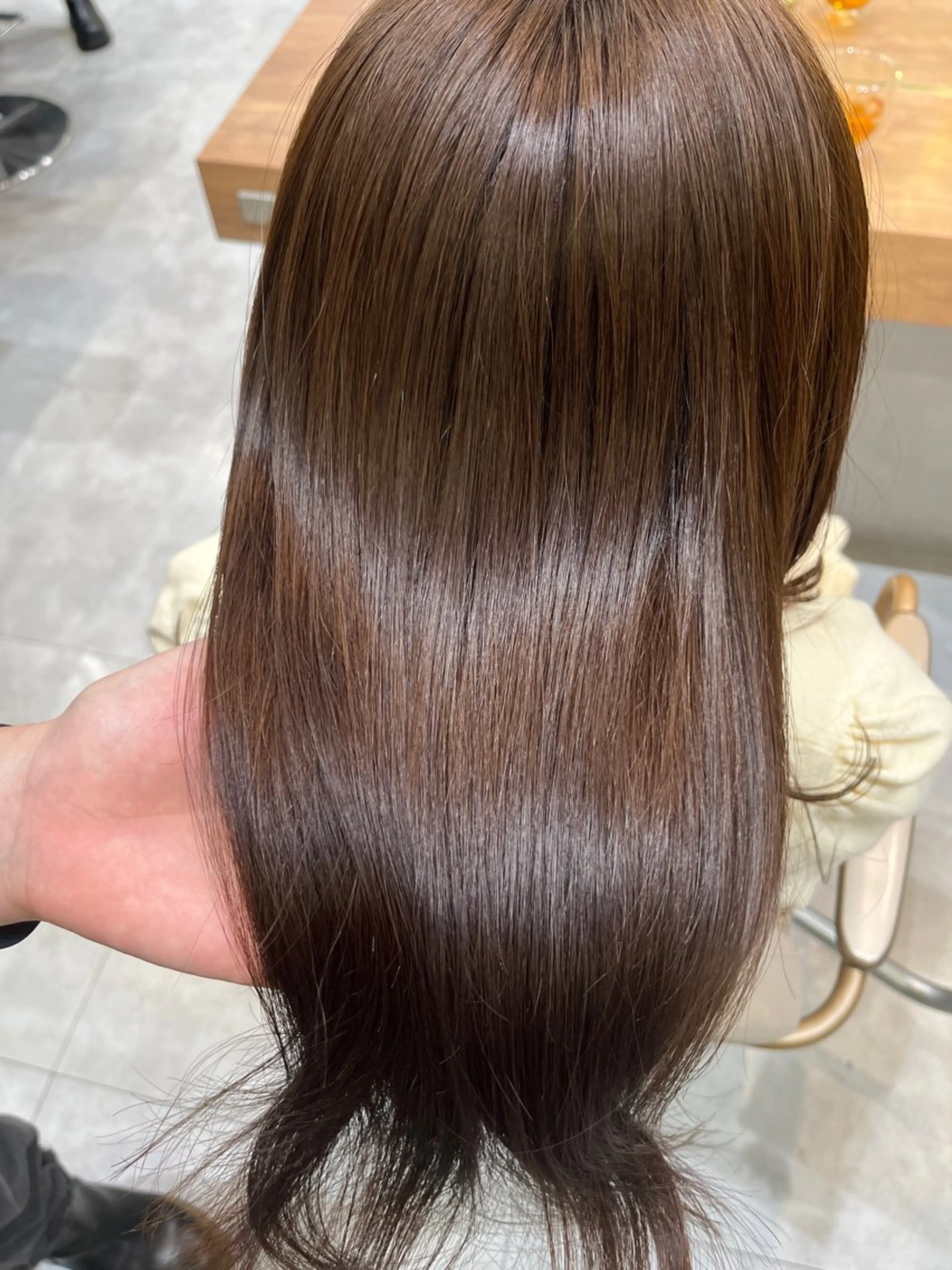 セミロング カラー ブラウンカラー トリートメント ヘアカラー 永井 龍空のヘアスタイル