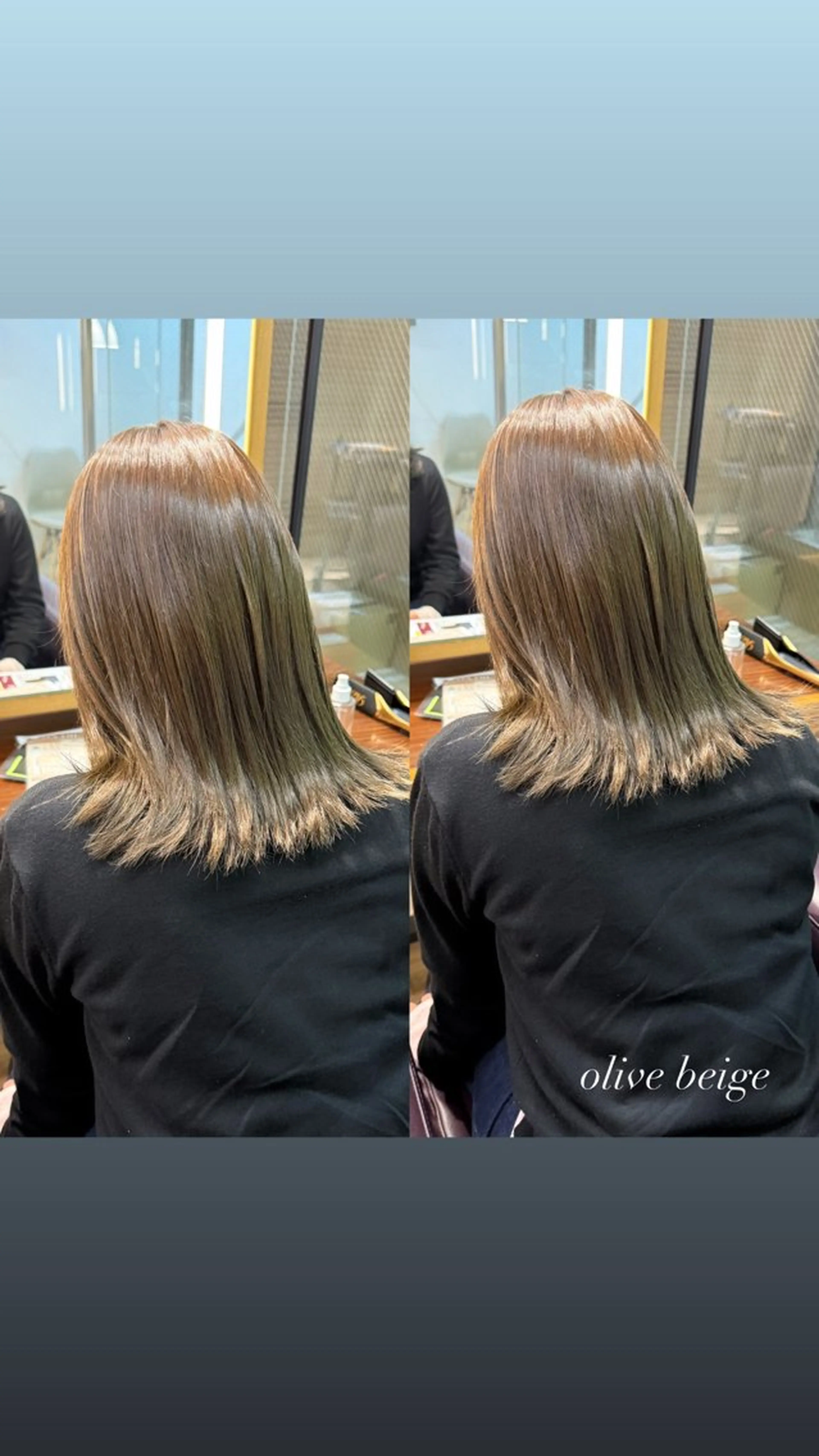 ミディアム カラー ベージュカラー オリーブベージュ ヘアカラー トリートメント 艶カラー/ ストレート/くるみのヘアスタイル