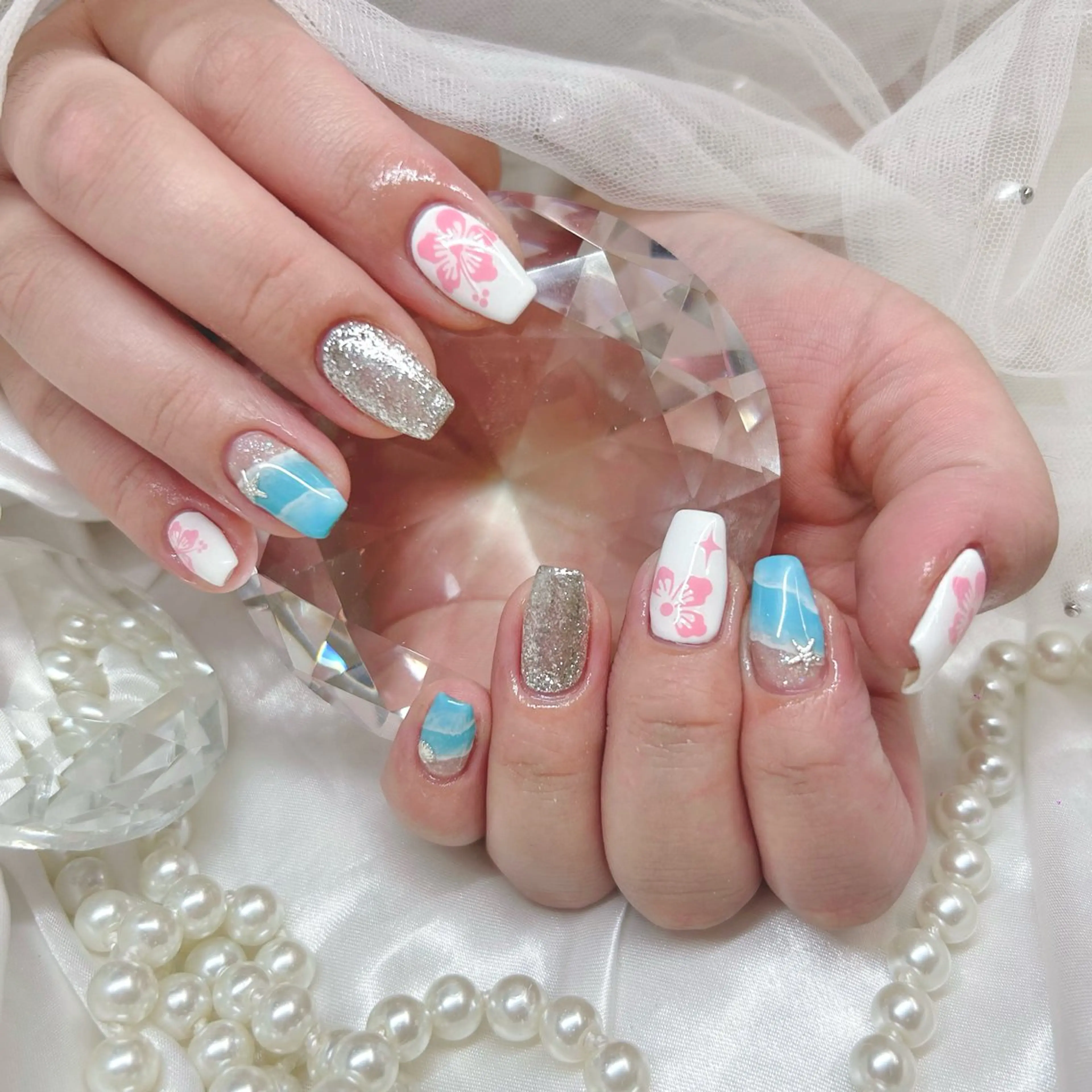 セミロング ハンドネイル Nailsalon Angeのネイルデザイン