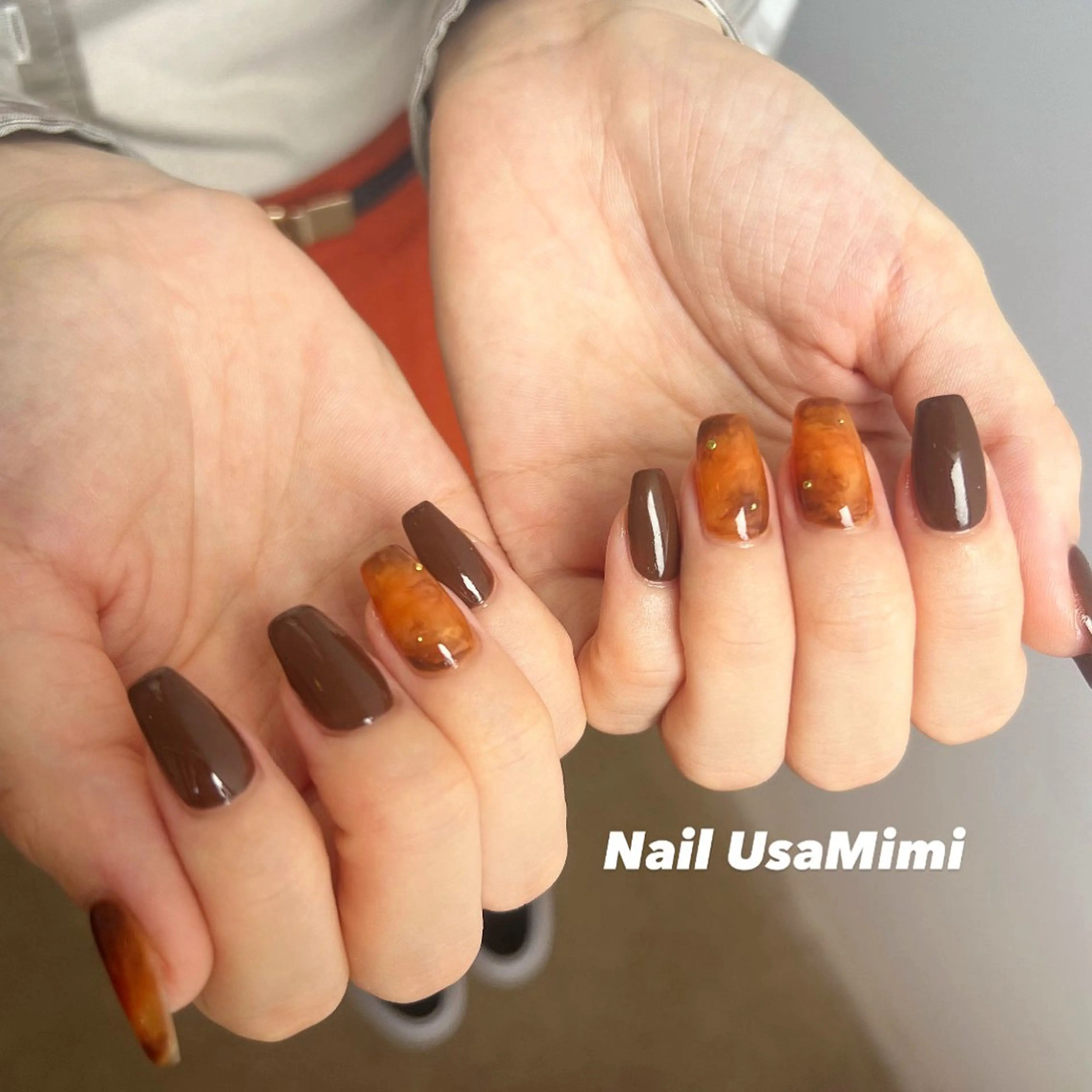 ネイル べっ甲ネイル ジェルネイル 韓国ネイル マグネットネイル 持ち込み ハンドネイル 本町NailUsa Mimi RIKOのネイルデザイン