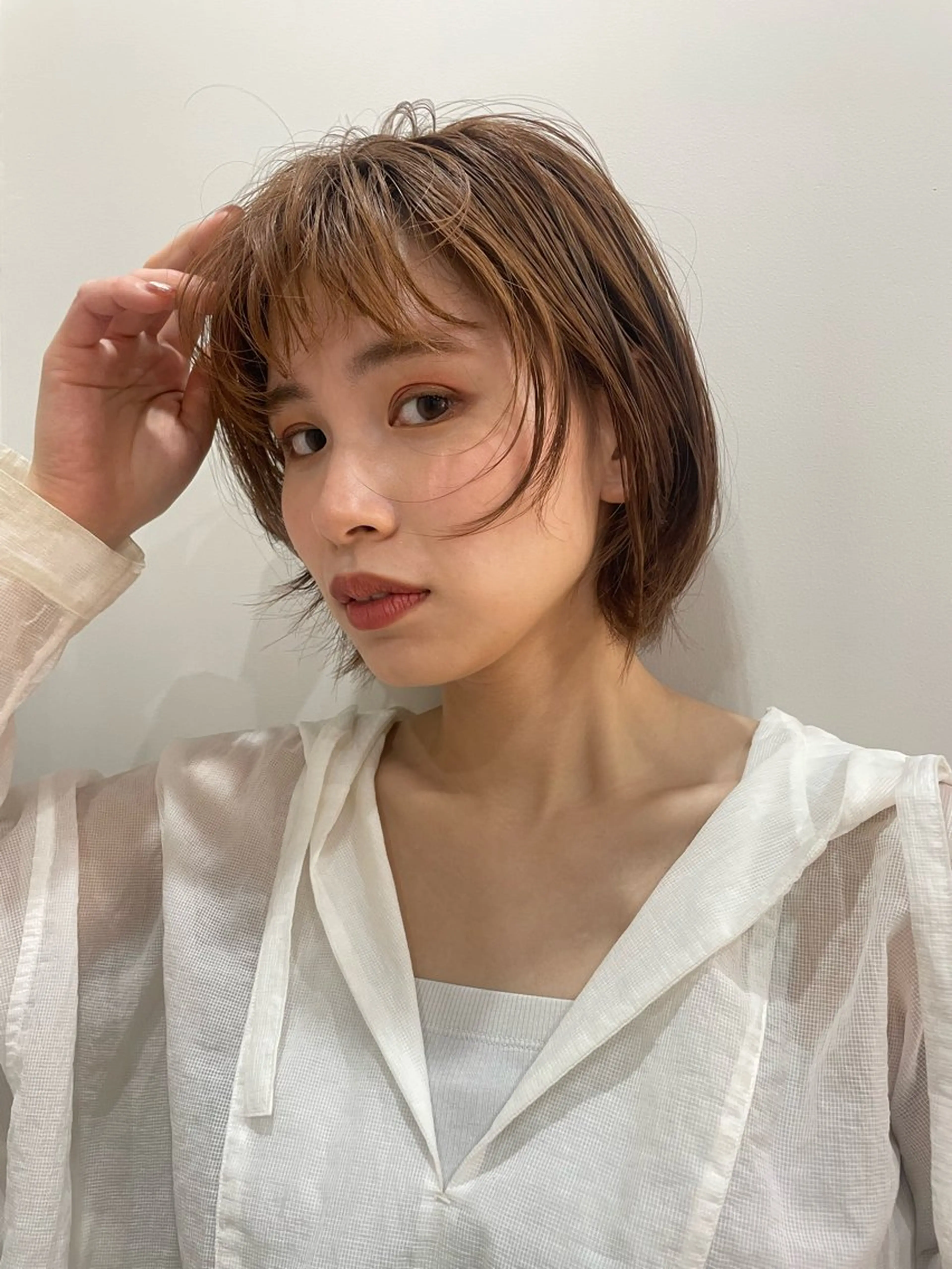 ショート ショートボブ ボブ ショートヘア 橘　愛佳/暖色系 カラー/ピンク/のヘアスタイル