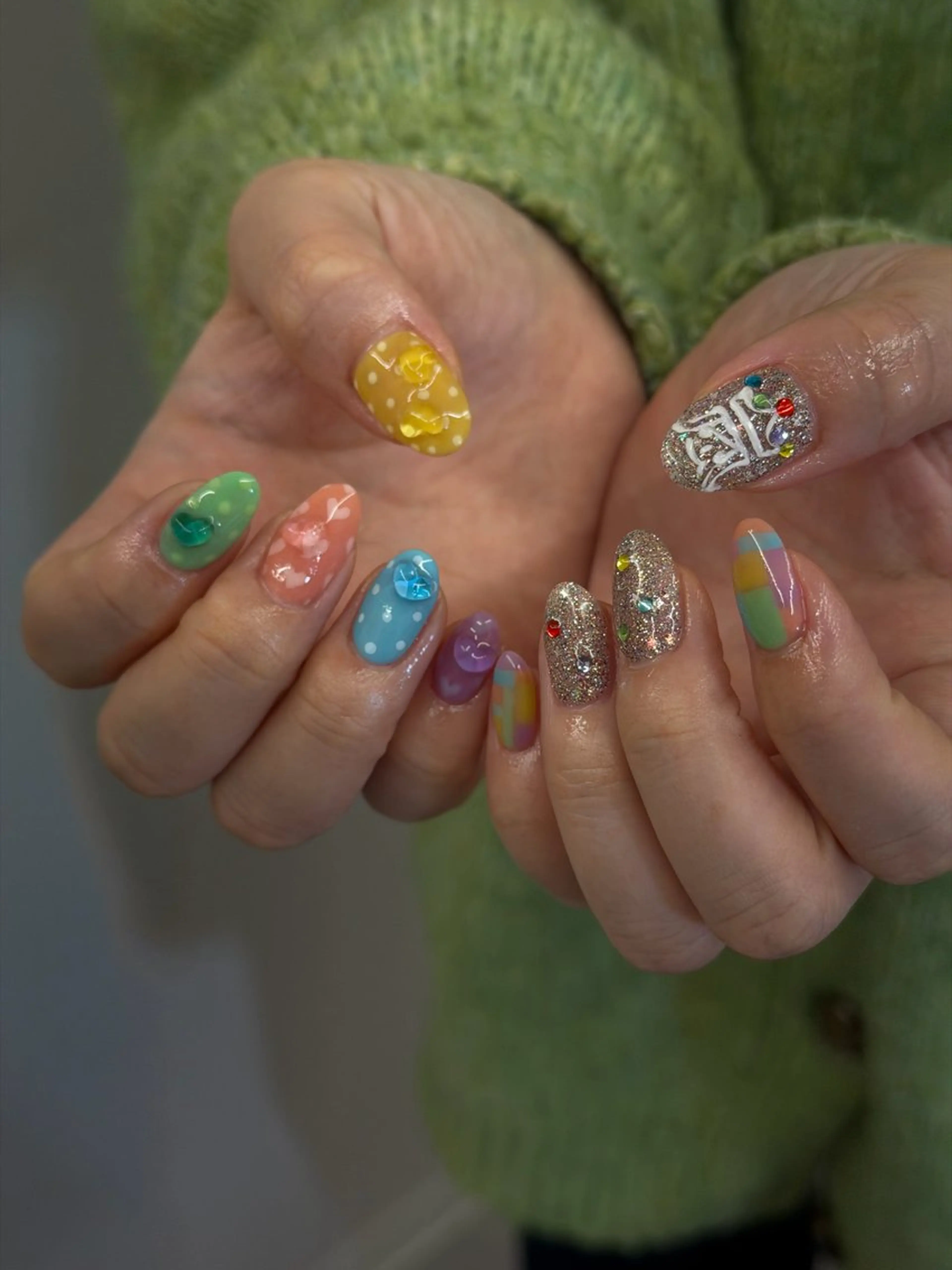 ネイル ドット ジェルネイル マグネットネイル ニュアンスネイル パラジェル ハンドネイル ハンドケア Bana_ Nailのネイルデザイン