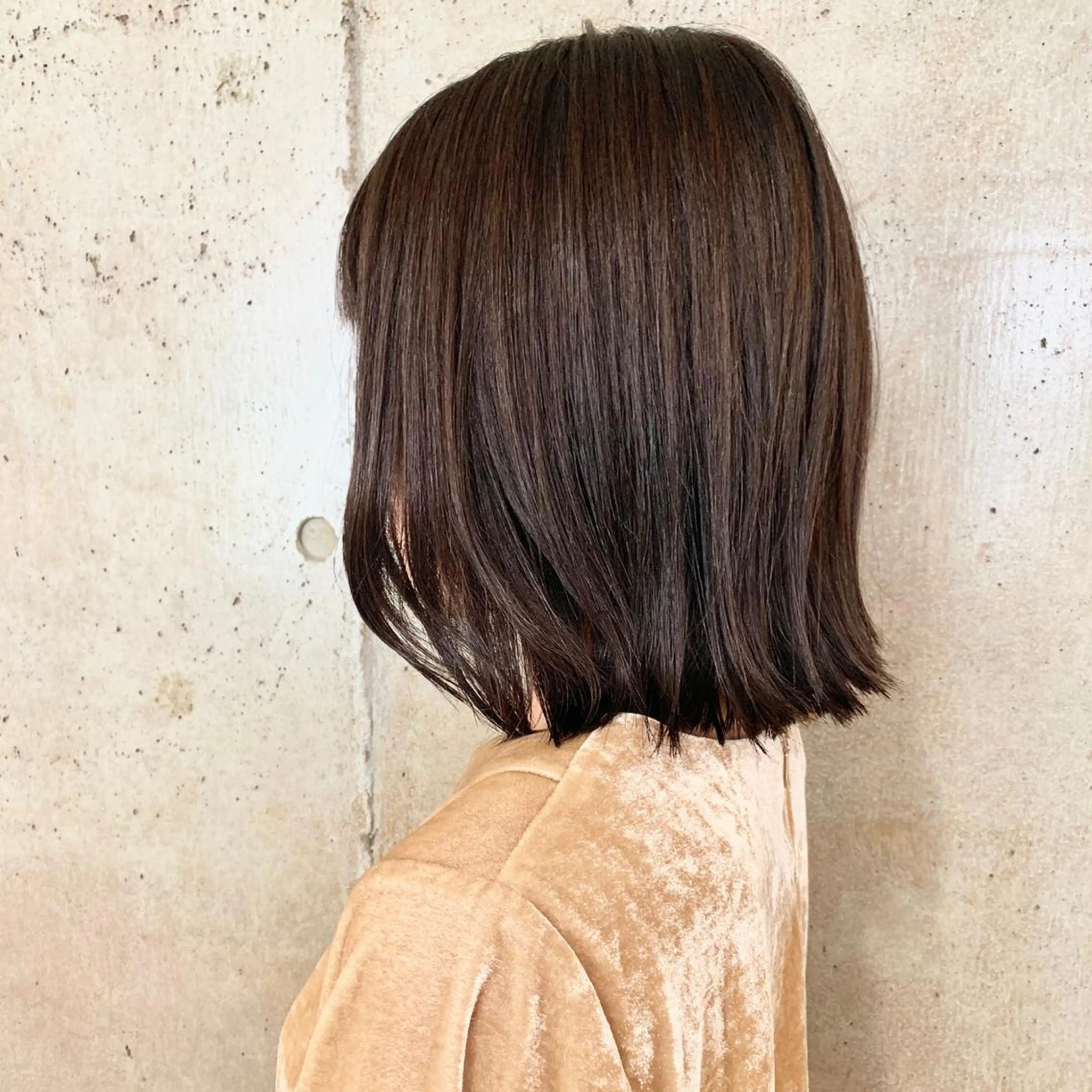 ミディアム カラー 切りっぱなしボブ ボブ 二宮 早智子のヘアスタイル