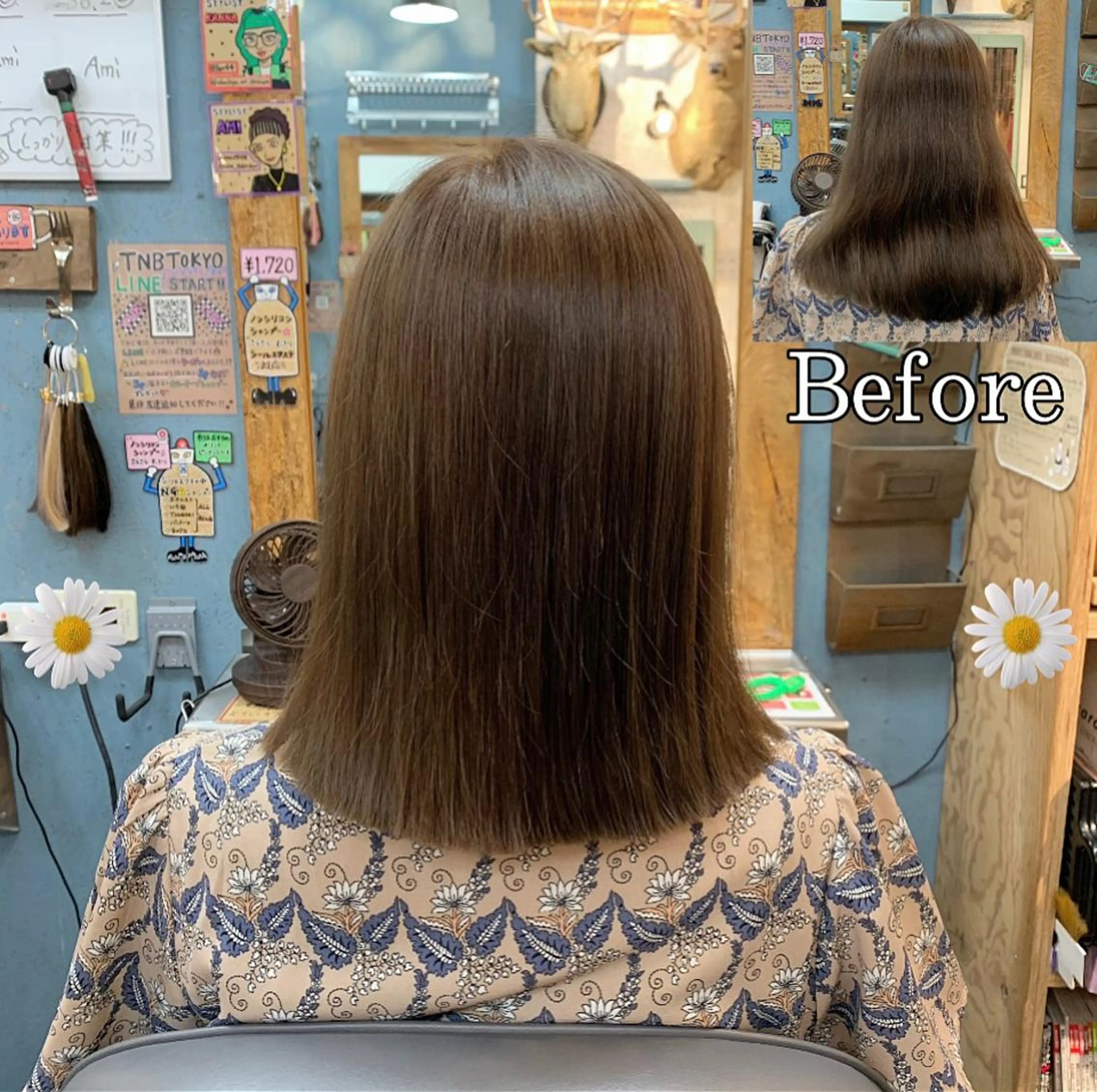 ミディアム 切りっぱなしボブ ボブ エクステ CS made by SHACHU栄店所属・❤️‍🔥シールエク ＋カラー京❤️‍🔥のヘアスタイル