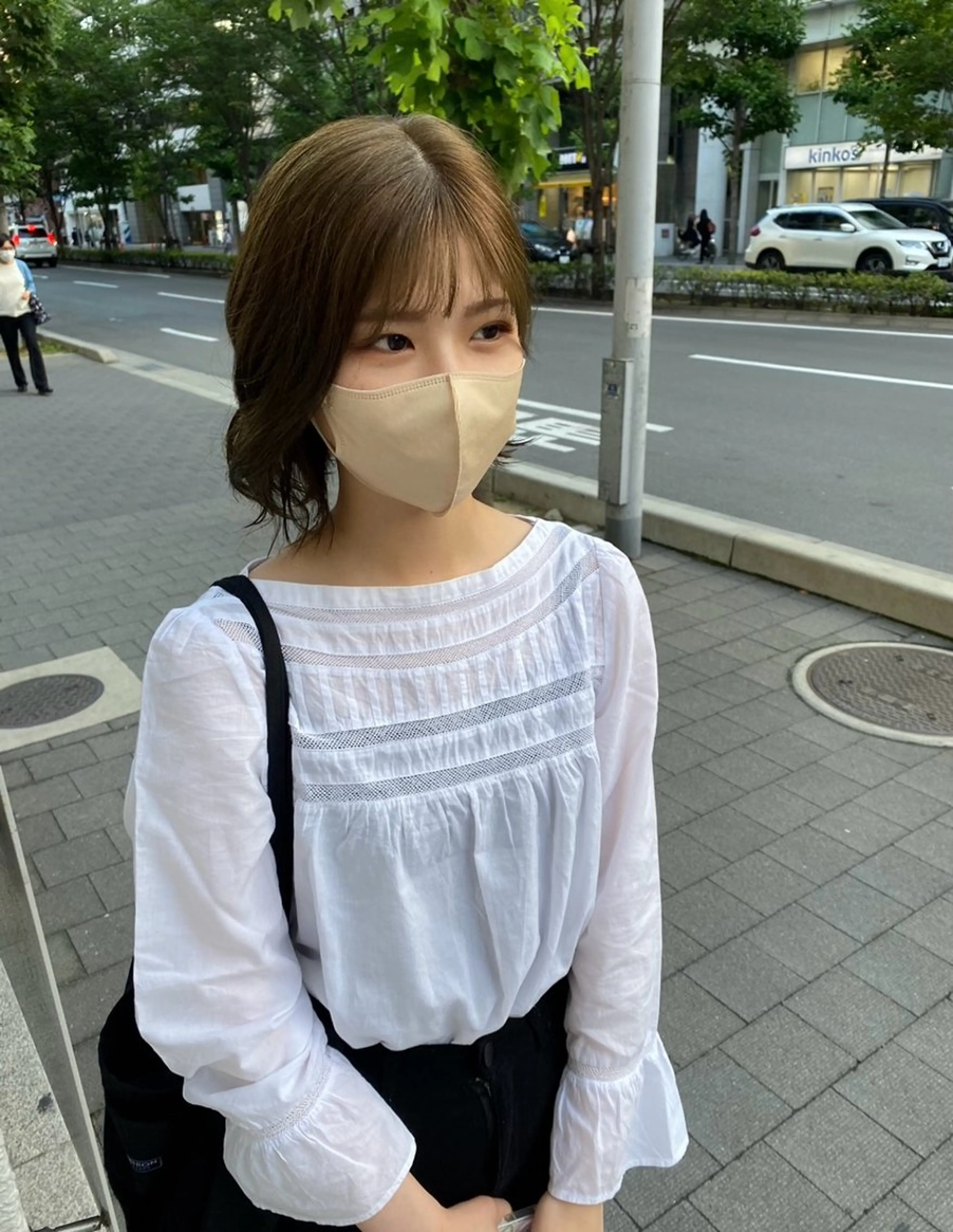 カラー ベージュカラー オリーブベージュ 阿川香穂 /京都のヘアスタイル