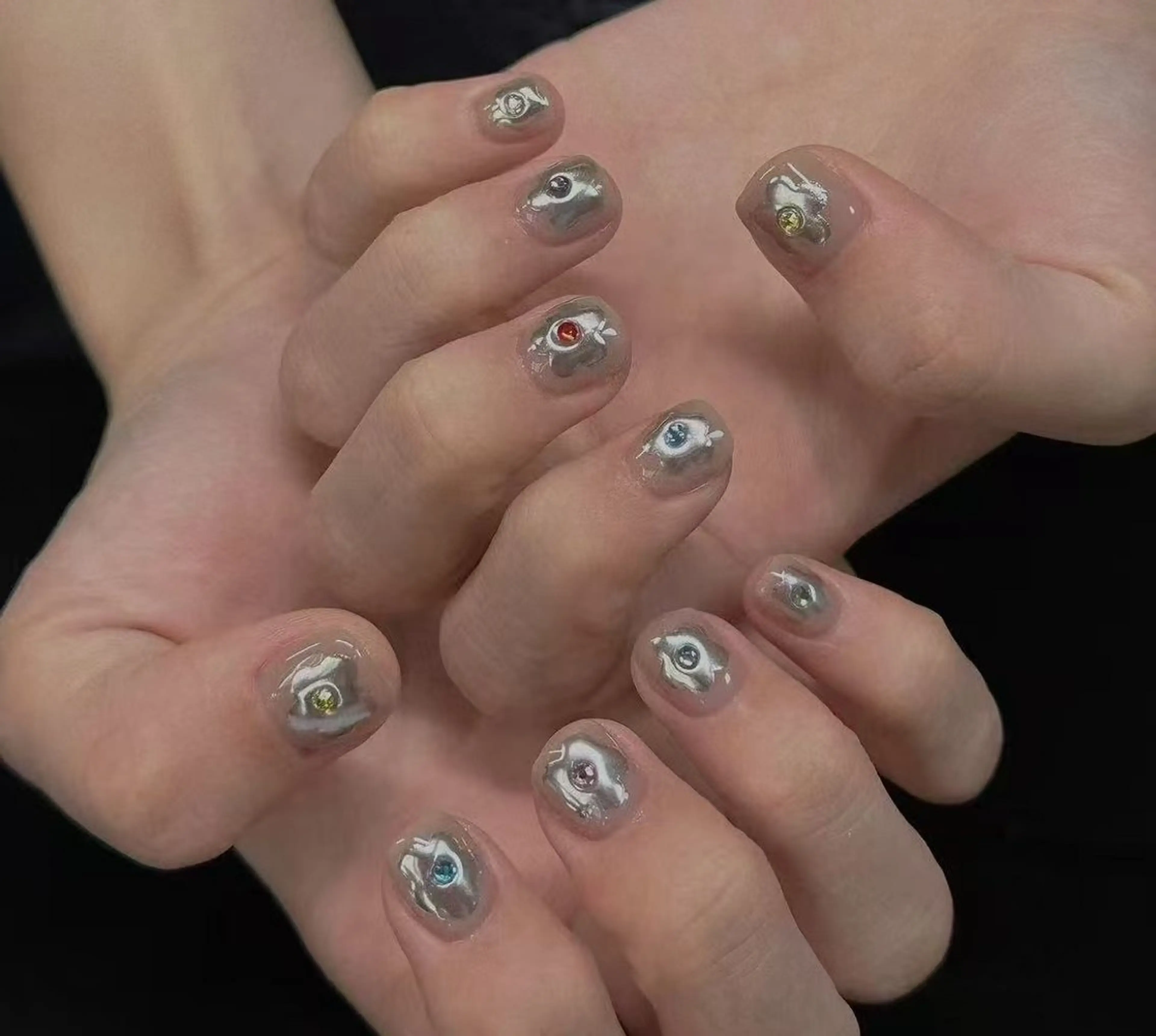 ネイル オーロラネイル フラワーネイル フットネイル フレンチネイル ジェルネイル ハンドネイル BabyYouMi ねねのネイルデザイン