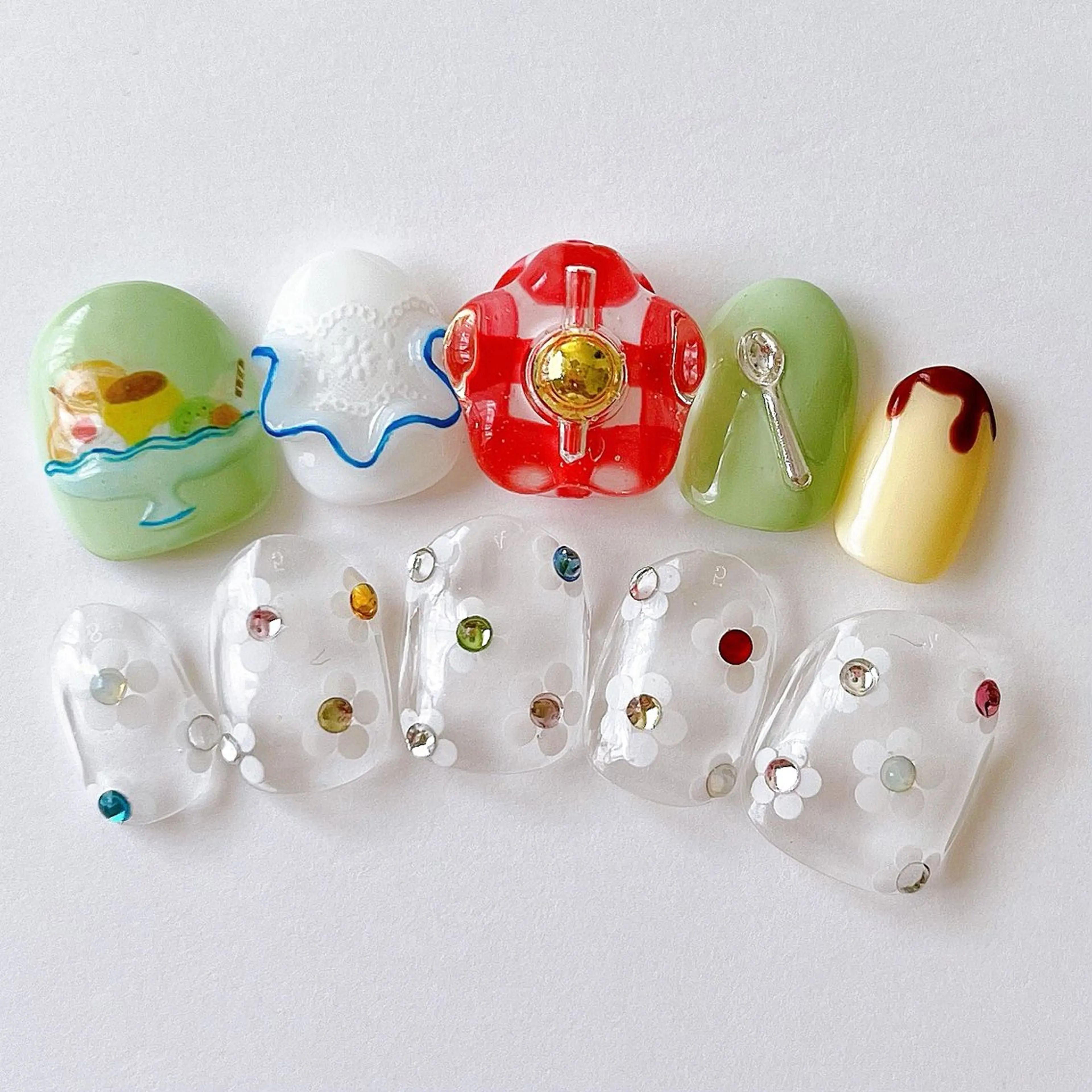 ネイル ハンドネイル いちごパフェ ゆいのネイルデザイン