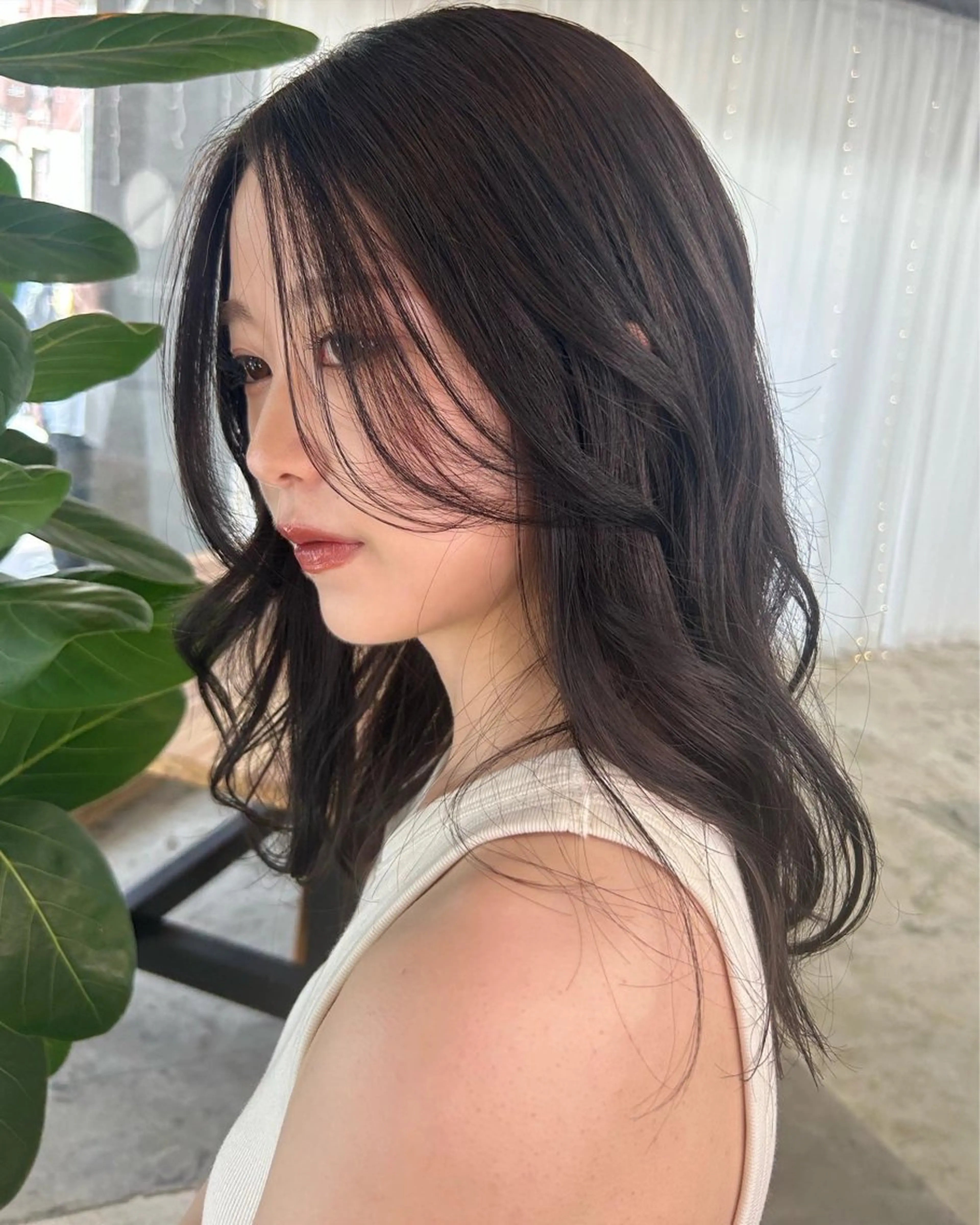 ロング カラー 顔まわりレイヤー 顔周りカット レイヤーカット 小顔カット VISUALIST所属・小倉/レイヤー/ 顔周りカット/naoのヘアスタイル