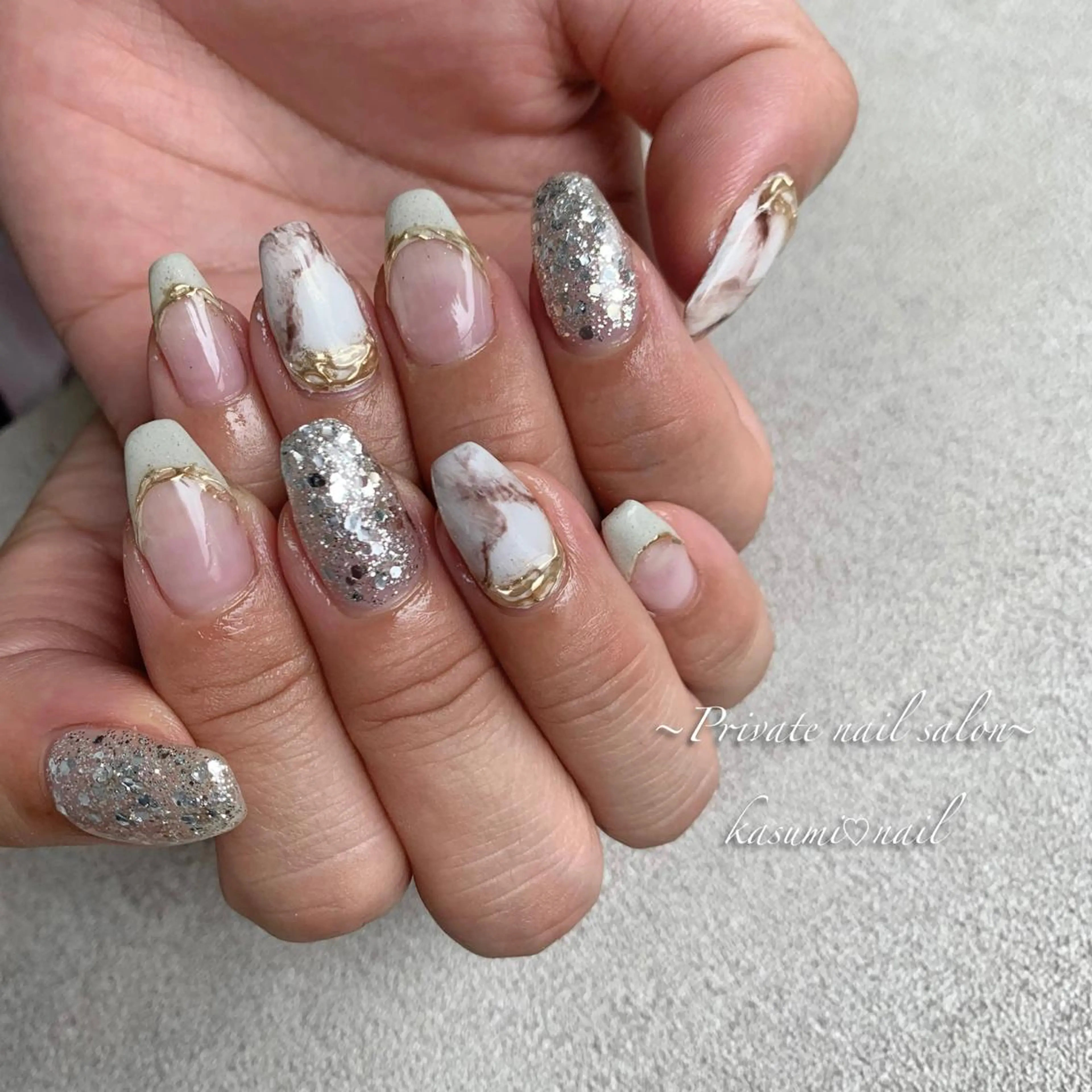 ネイル ラメ(グリッター) マグネットネイル ミラーネイル ニュアンスネイル 冬ネイル KASUMI♡ Nailのネイルデザイン