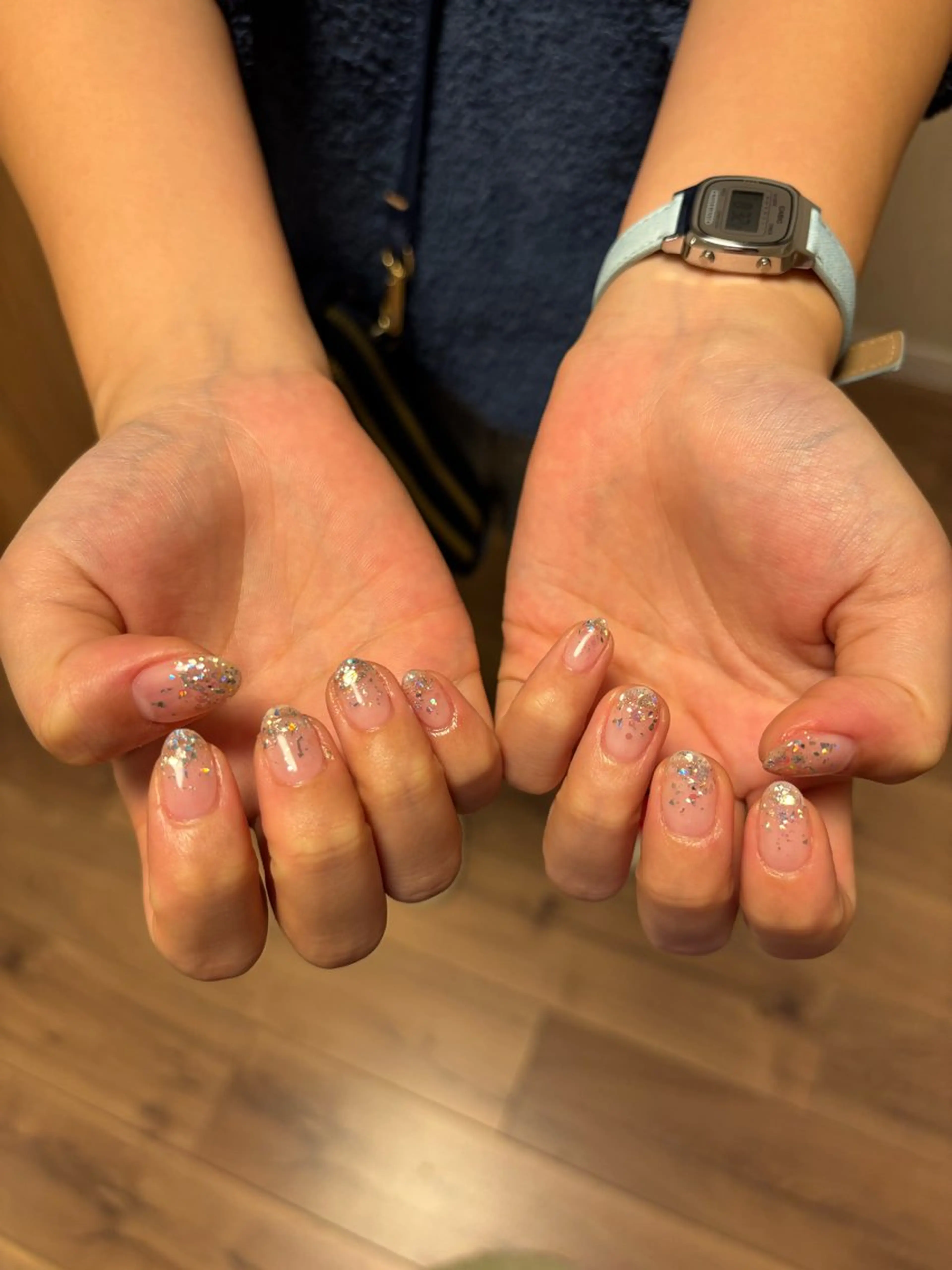 ネイル グラデーション ラメ(グリッター) ラメグラデーション ハンドネイル 京美人所属・京 美人のネイルデザイン