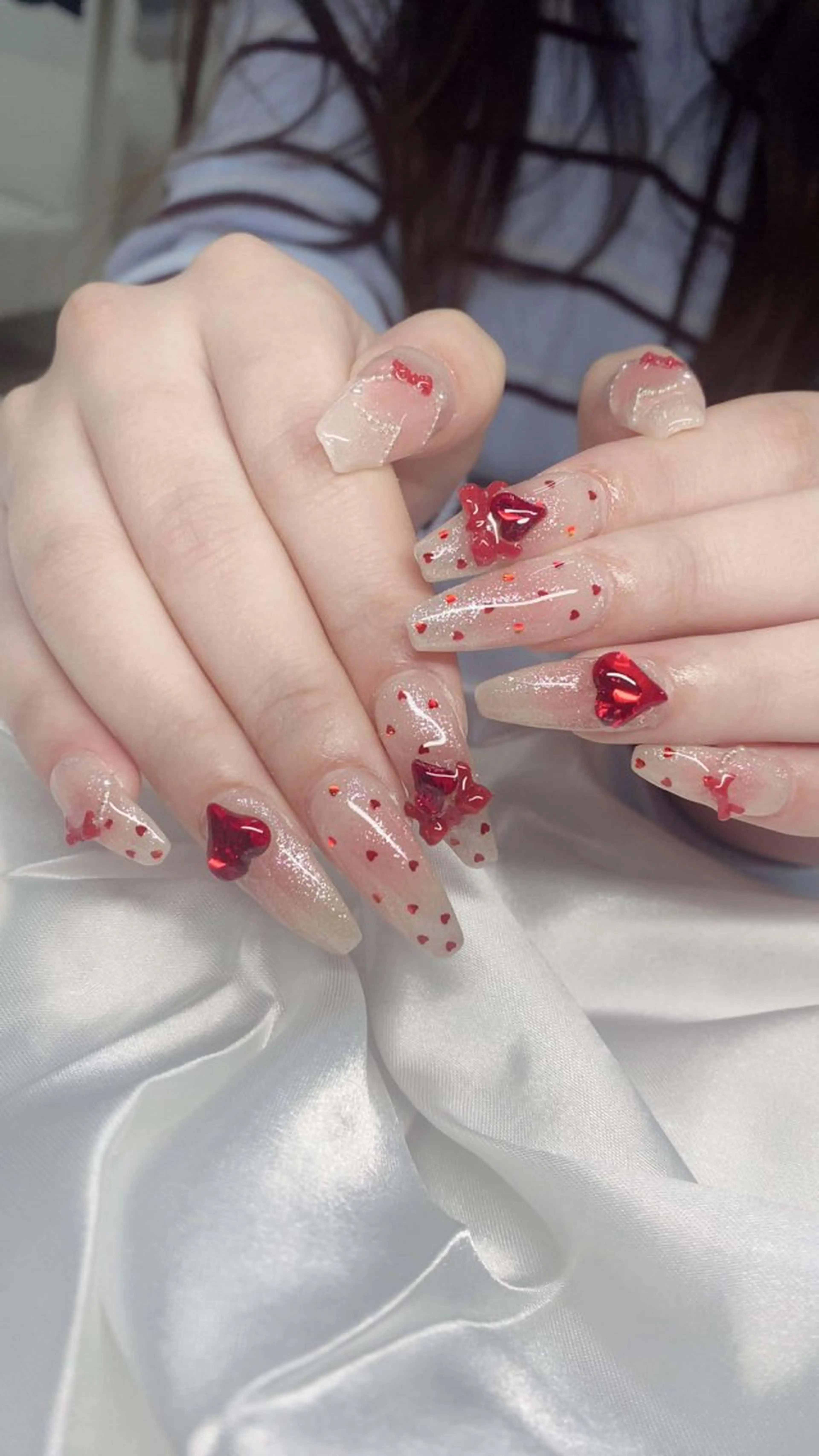 ネイル フレンチネイル グラデーション 韓国ネイル マグネットネイル ニュアンスネイル ハンドネイル Squeen Nailのネイルデザイン