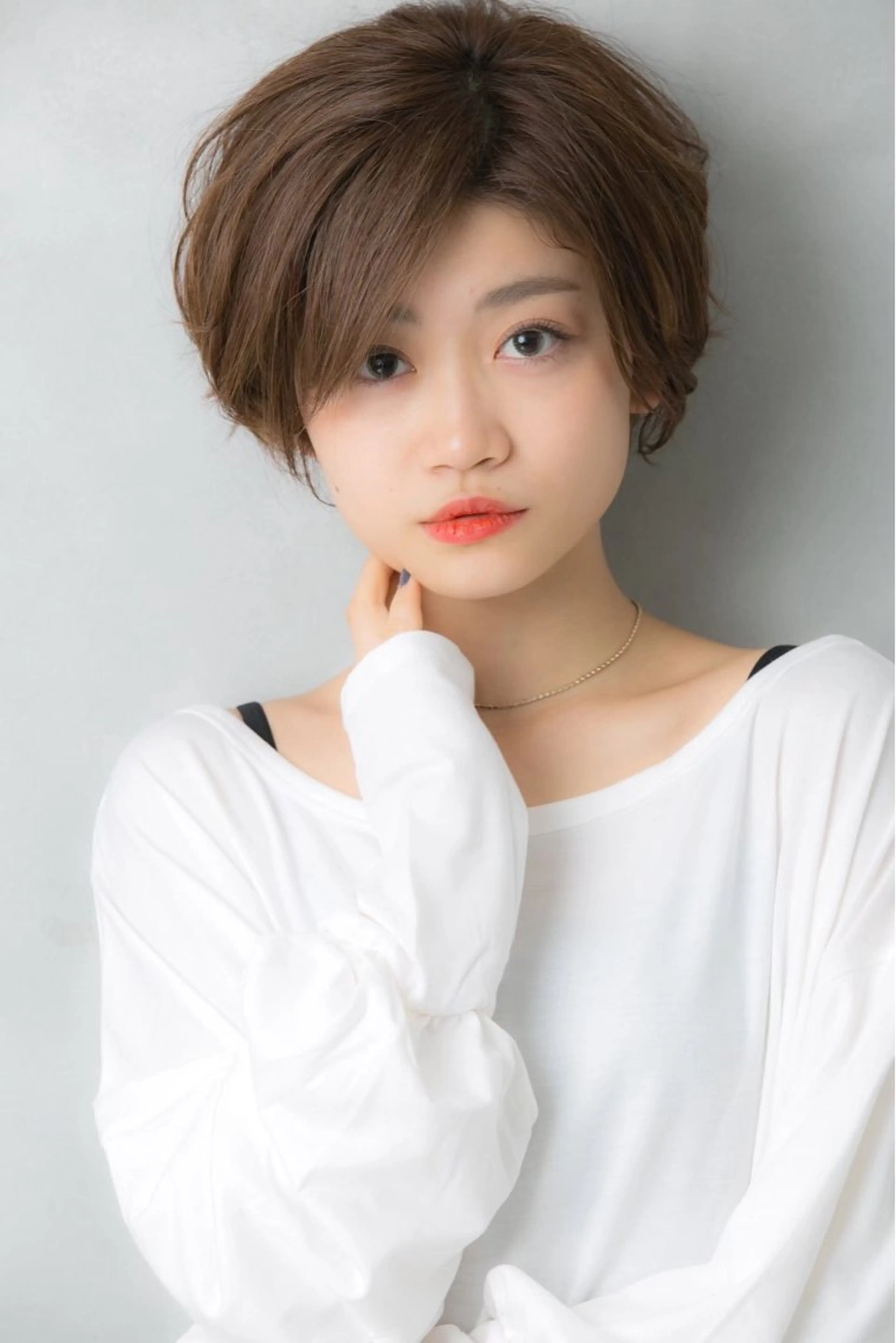 ショート カラー 透明感カラー ショートヘア 巻けるケア縮毛矯正✨ ケアカラー✨山下のヘアスタイル