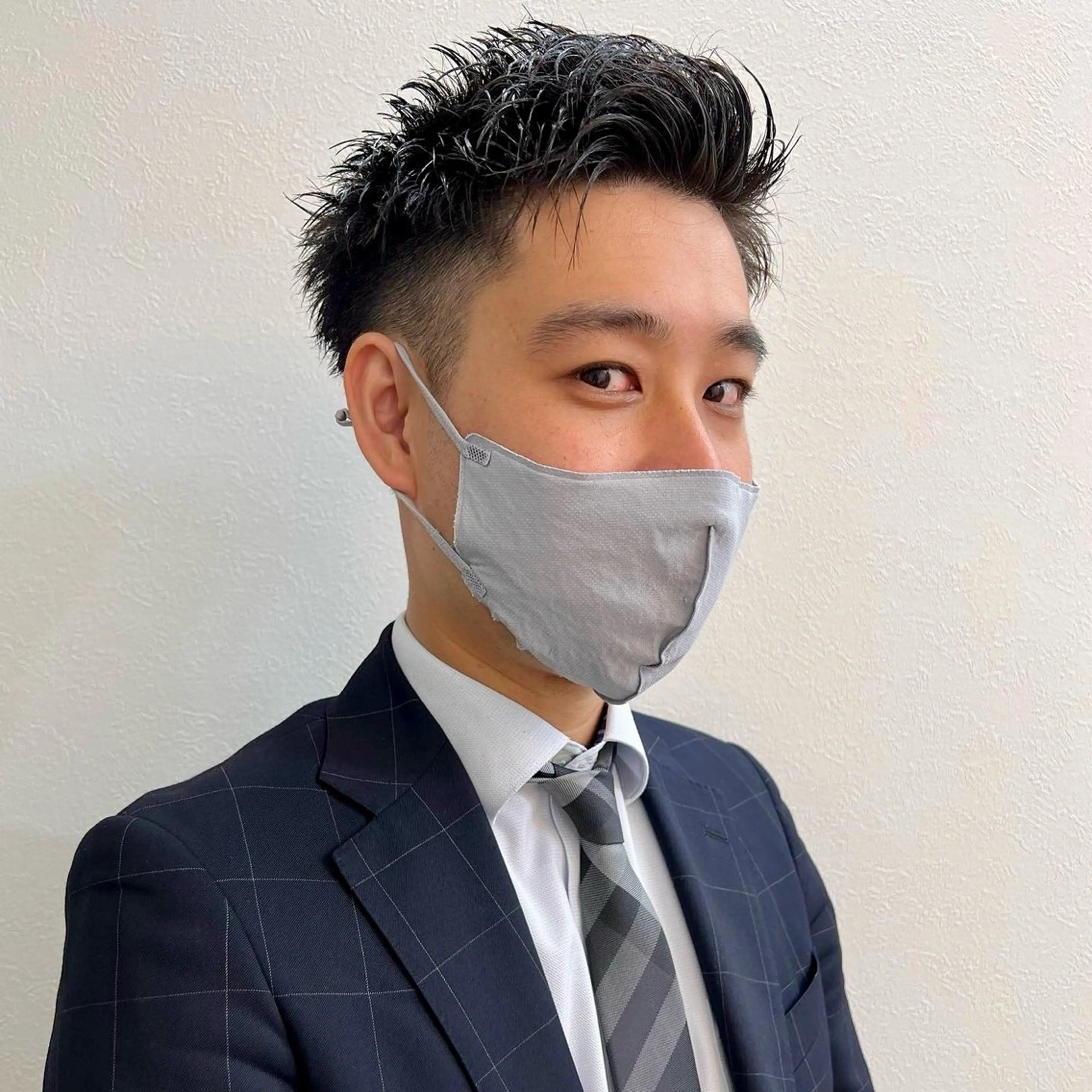 ショート メンズ アップバング メンズ就活ヘア メンズパーマ メンズショート スパイキーショート カット ヘアセット 【池袋/スパイキー ショート】ⓝⓘⓜⓤのヘアスタイル