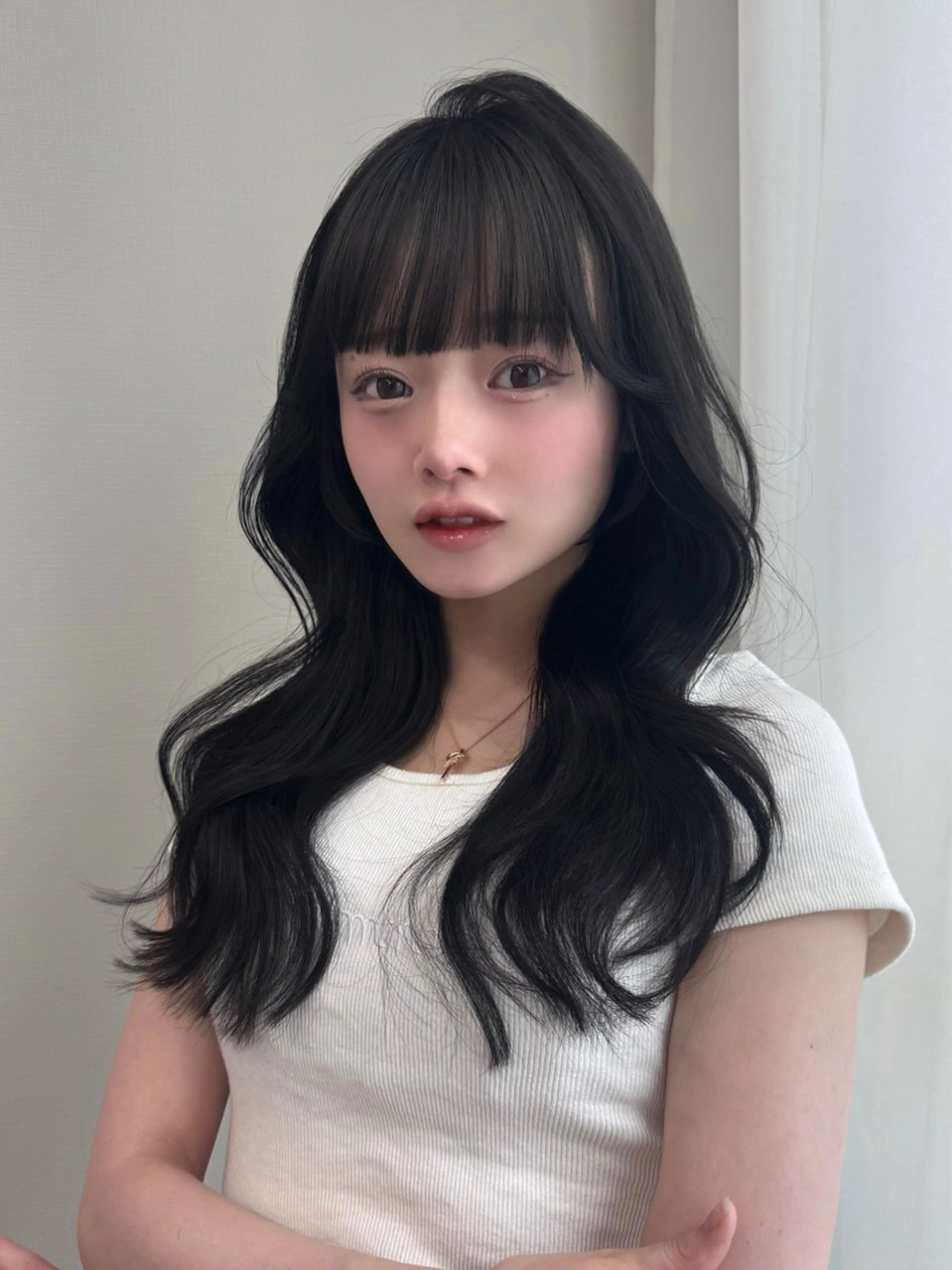 ロング 顔周りカット Votan hakata所属・韓国ヘア♡ JURIのヘアスタイル