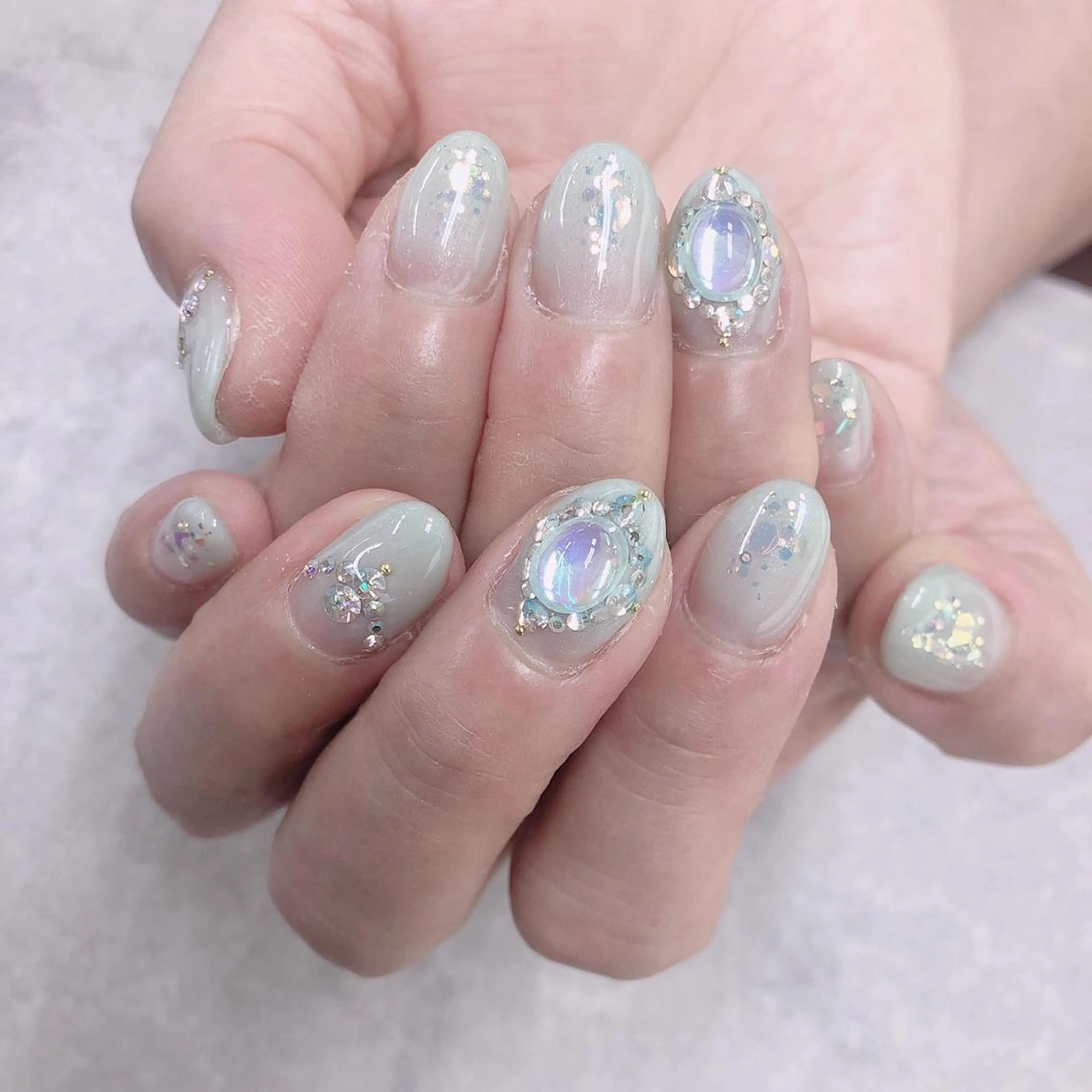 ネイル ブルー グラデーション ハンドネイル ハンドケア FASTNAIL PLUS 新宿店のネイルデザイン