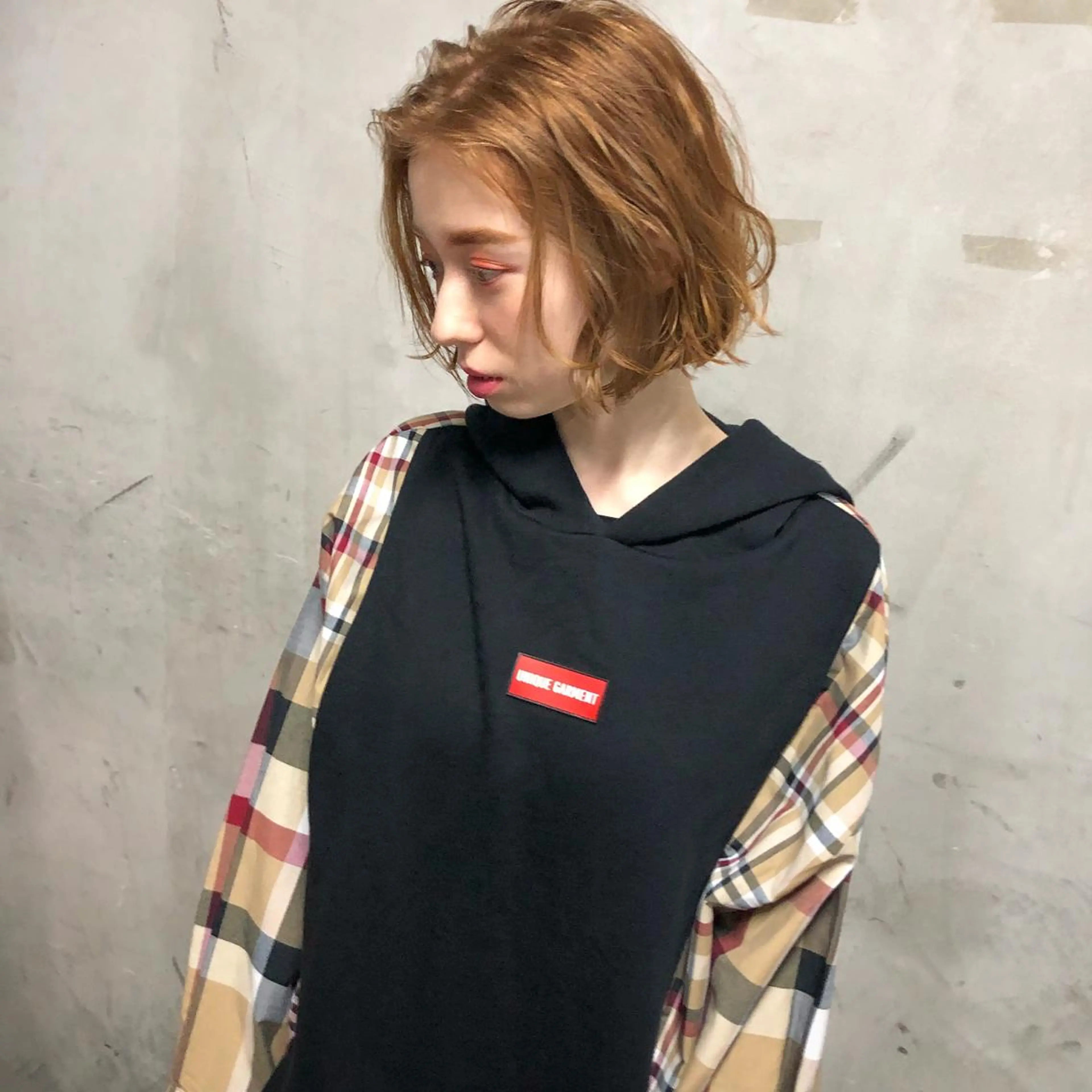 ショート カラー 切りっぱなしボブ ボブ カット ヘアカラー トリートメント 髪質改善、エクステ 山口卓哉のヘアスタイル