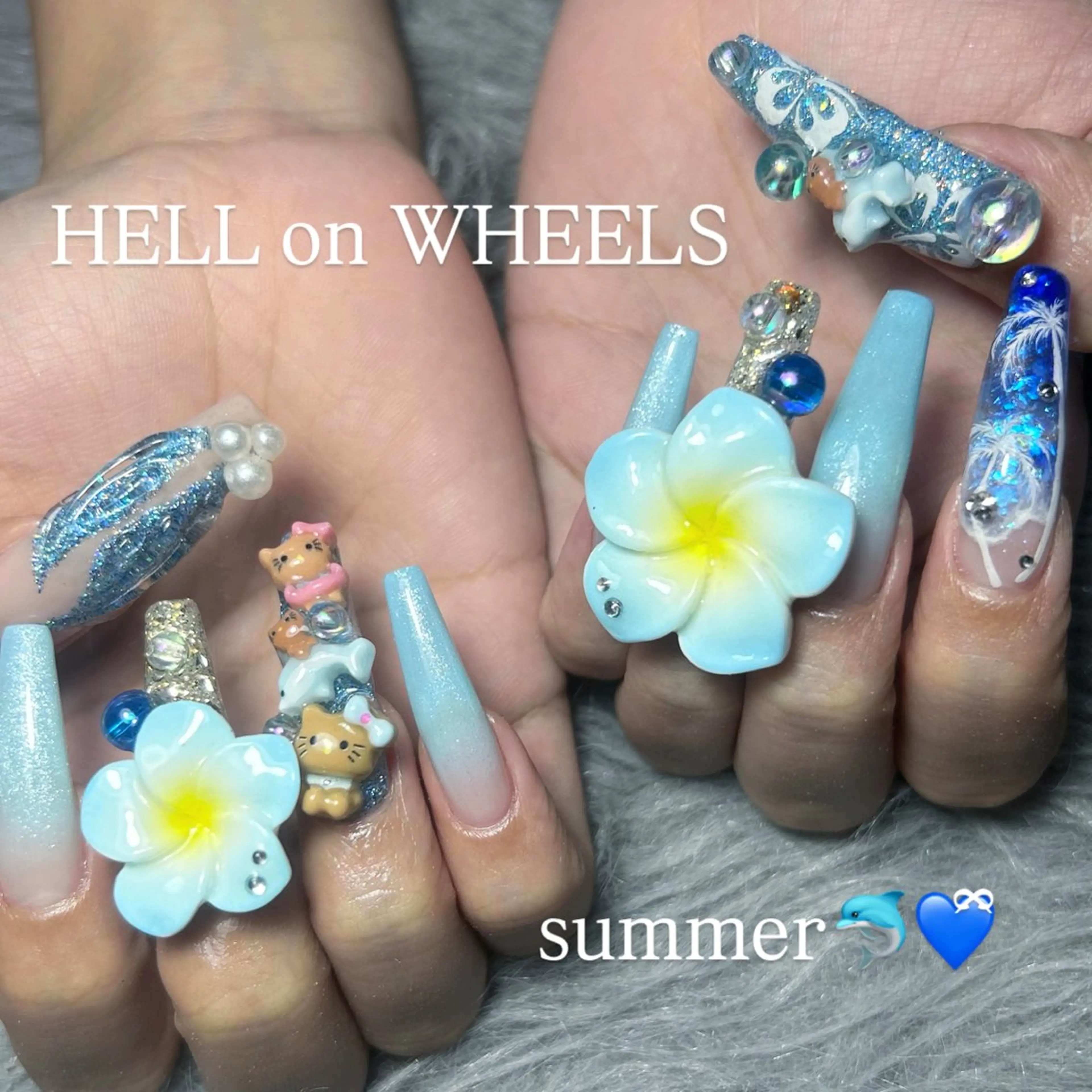 ネイル 夏ネイル ハンドネイル ⛓Miyu ⛓のネイルデザイン