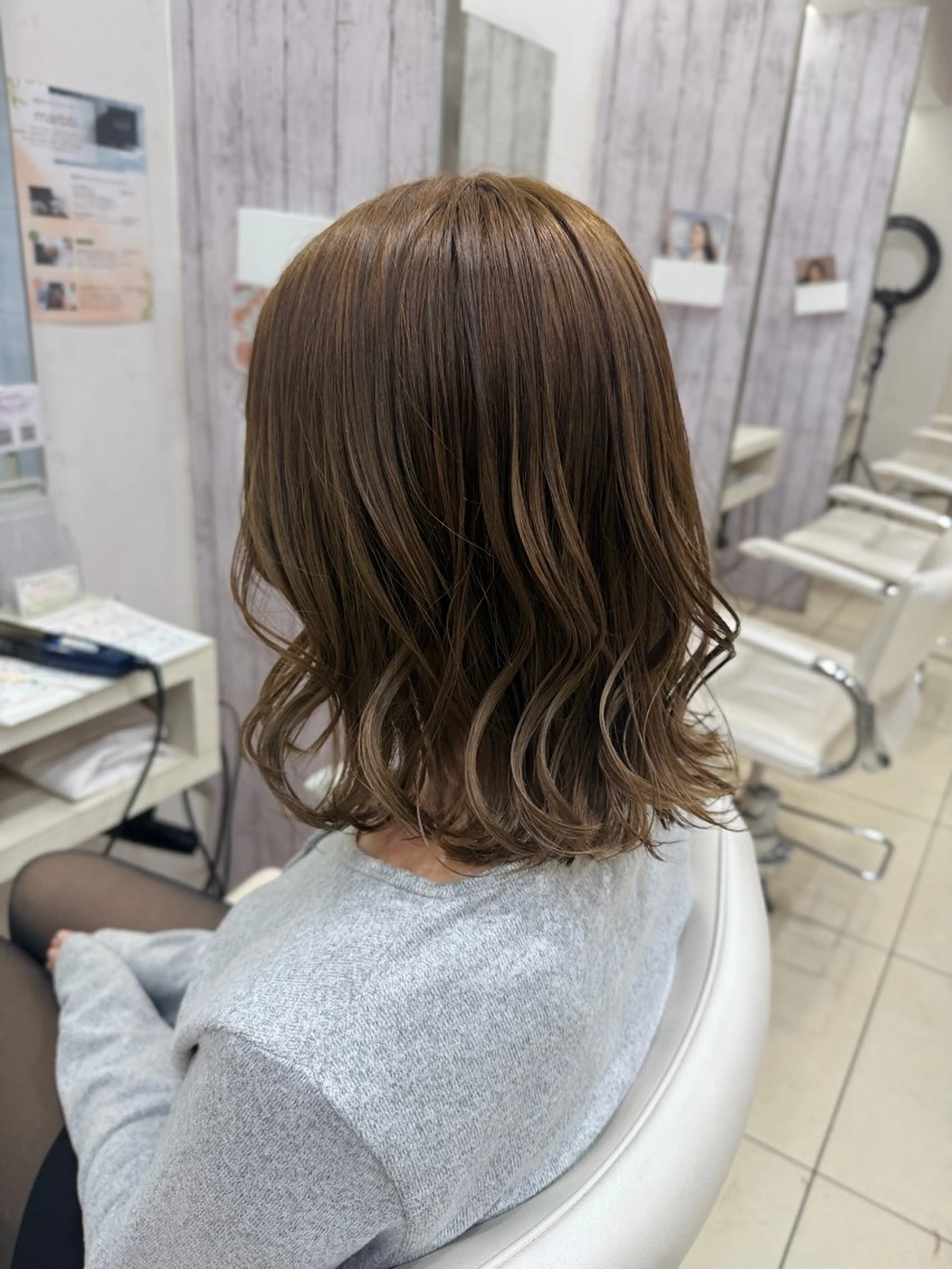 ミディアム カラー ベージュカラー ヘアカラー 🤎ベージュカラー/ 髪質改善/山岸🤎のヘアスタイル