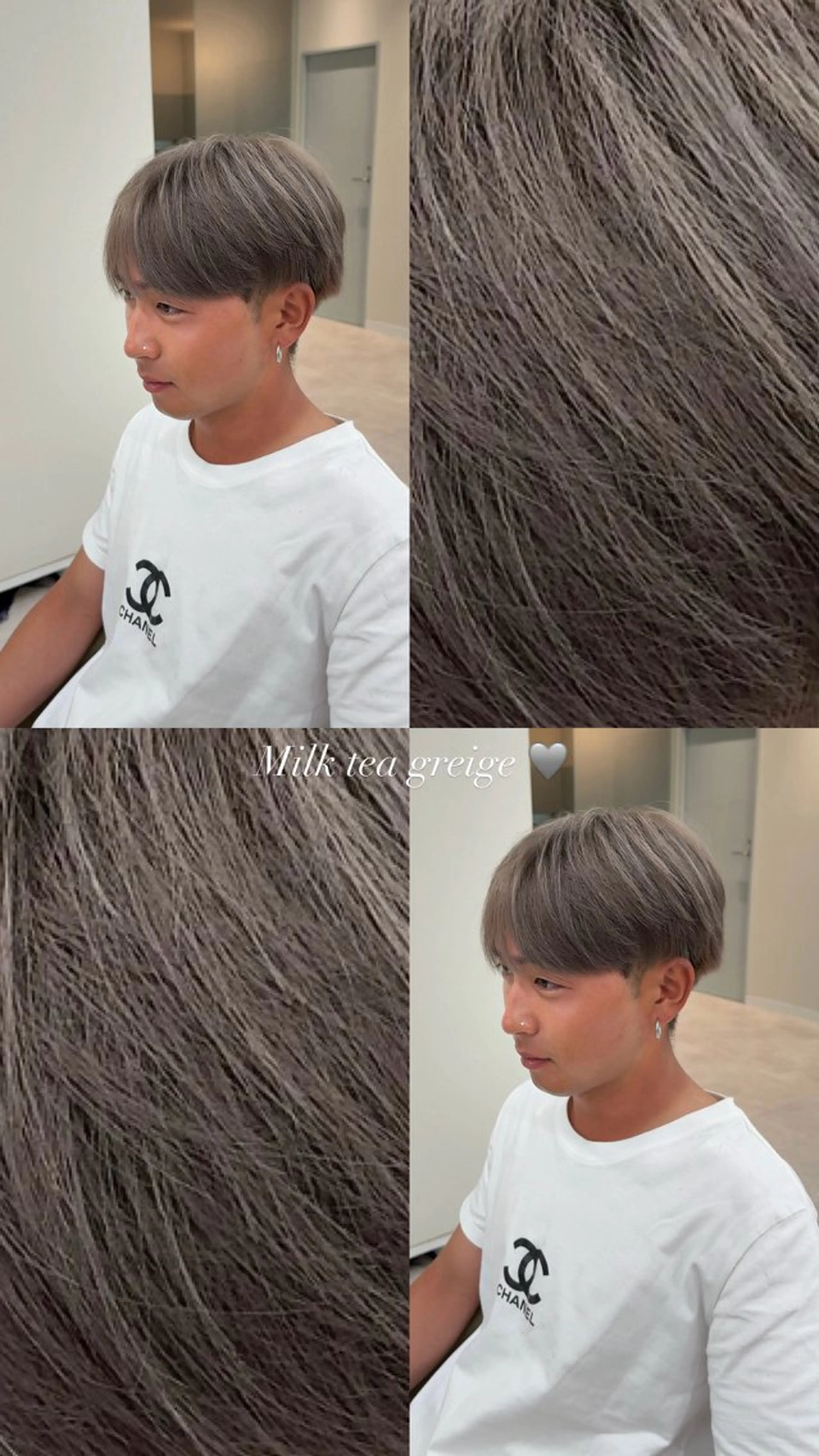 カラー メンズ メンズブリーチ ブリーチ 透明感カラー グレージュ ヘアカラー 日吉 里緒のヘアスタイル