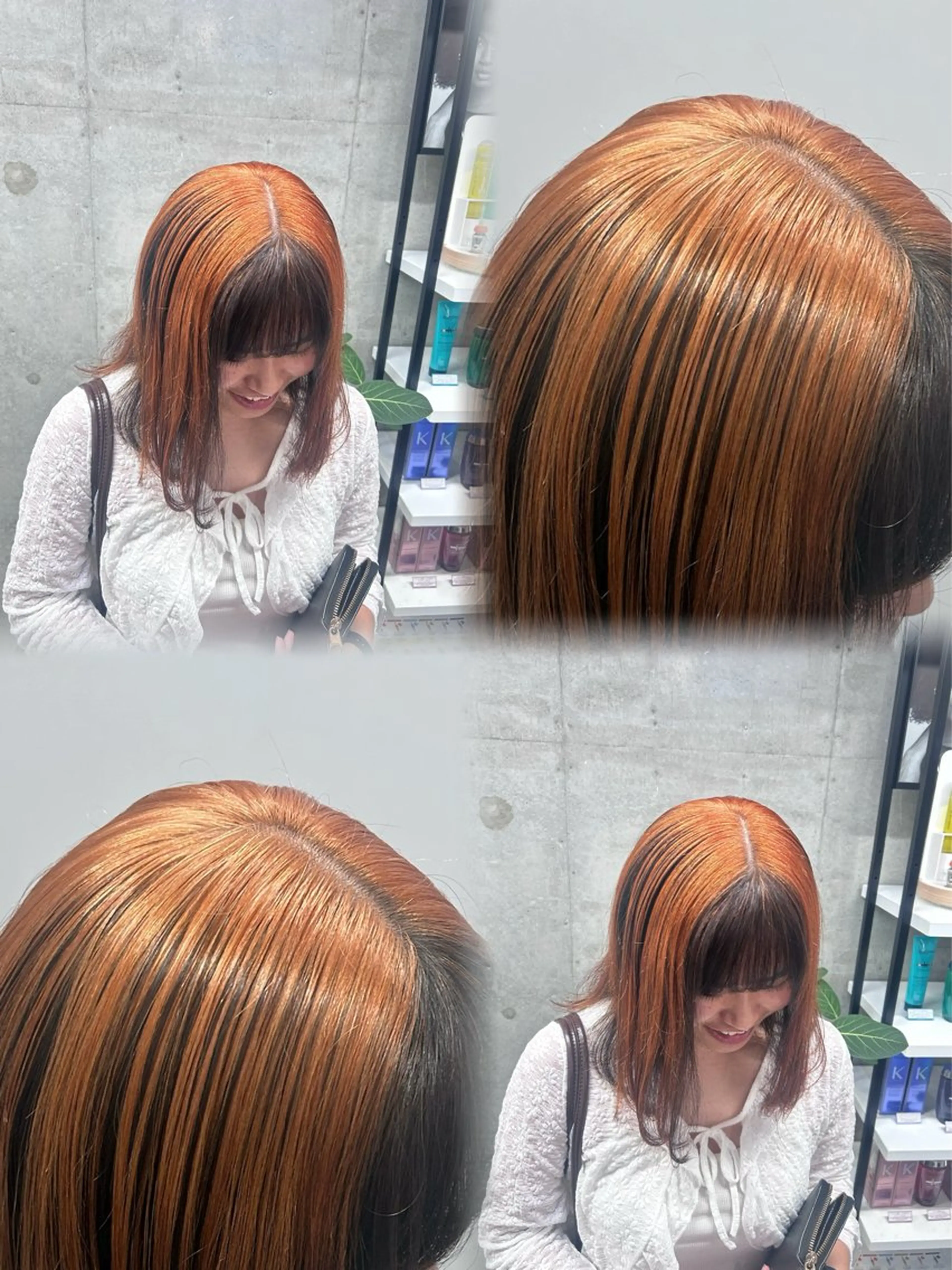 ミディアム ヘアカラー ハイトーン×艶カラー 🤍MIZUKIのヘアスタイル