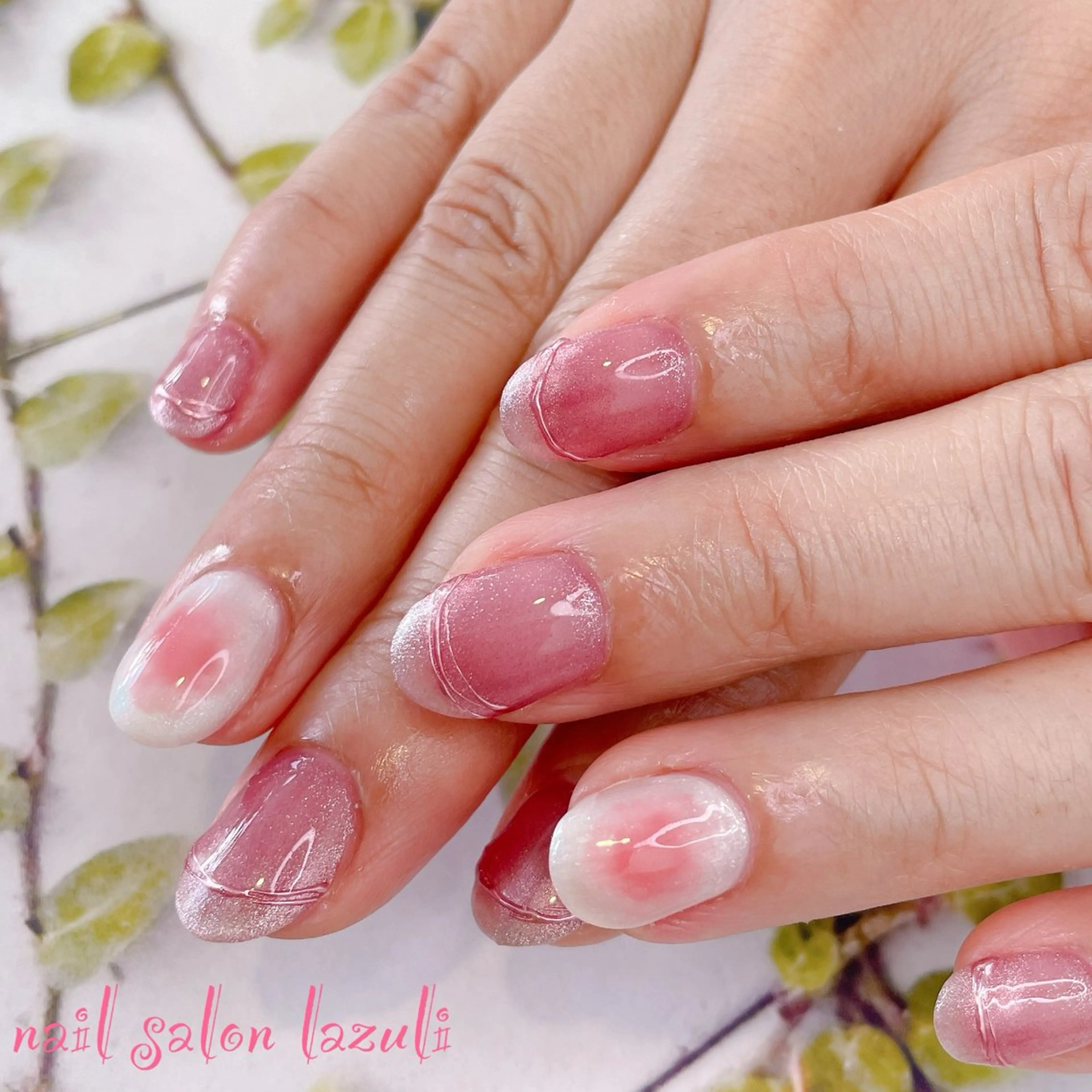 ネイル チークネイル ハンドネイル nail salon lazuliのネイルデザイン