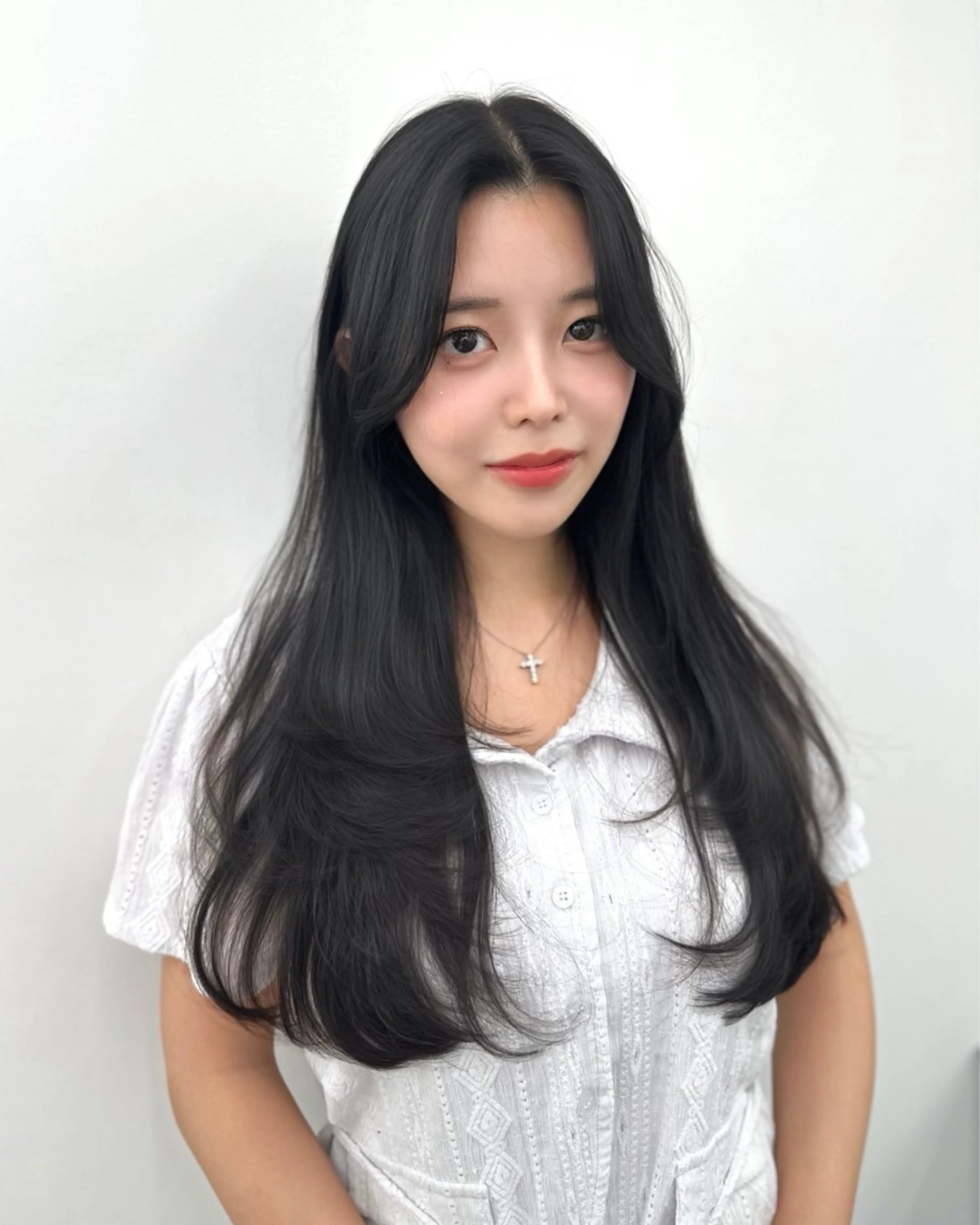 セミロング 韓国風ヘア レイヤーカット カット ヘアカラー トリートメント ヘッドスパ ヘアセット 前髪顔まわりカット 🌈中村海聖のヘアスタイル