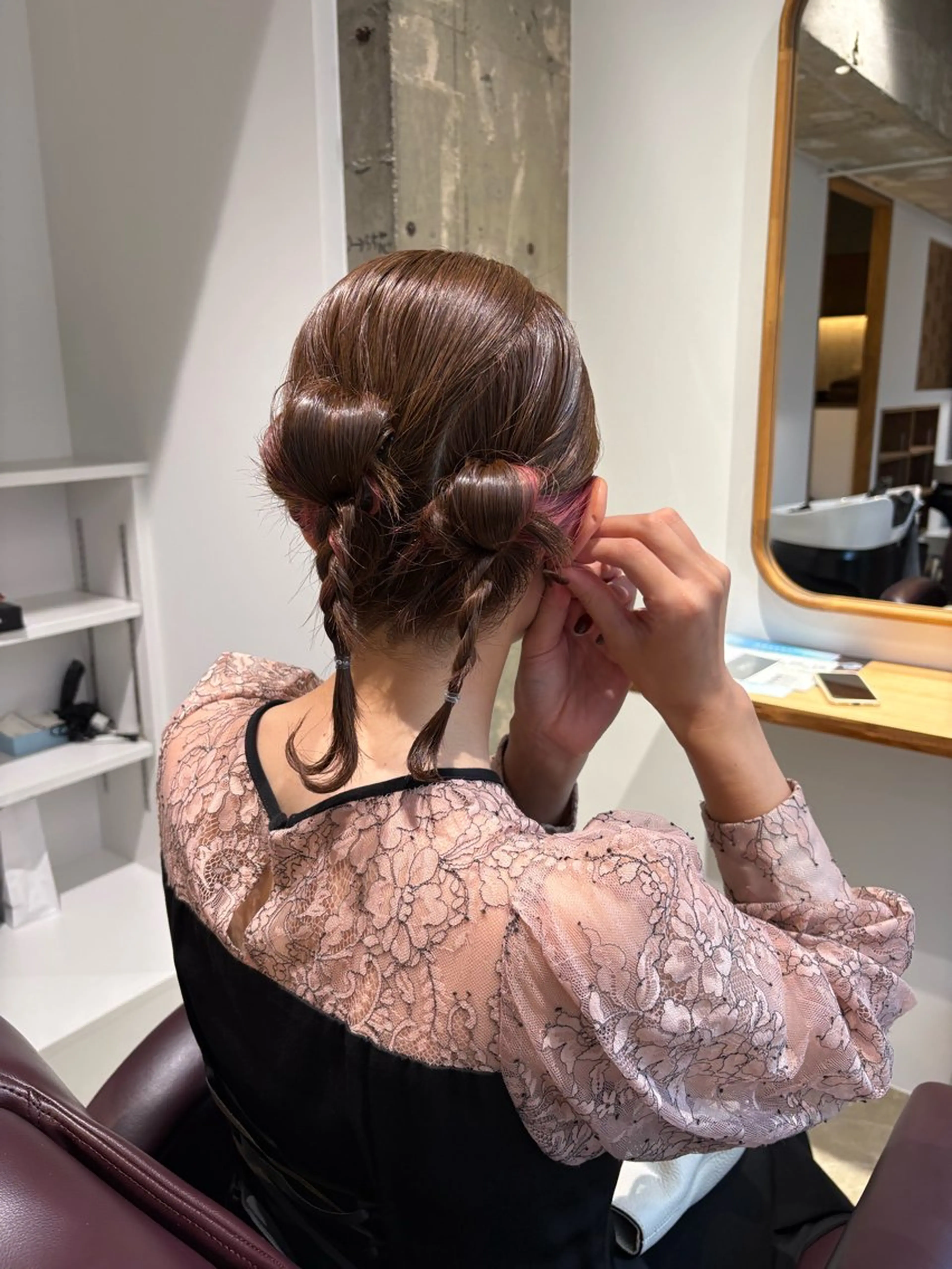 ミディアム ヘアアレンジ ヘアセット 名駅/大人可愛い /艶髪/流音のヘアスタイル