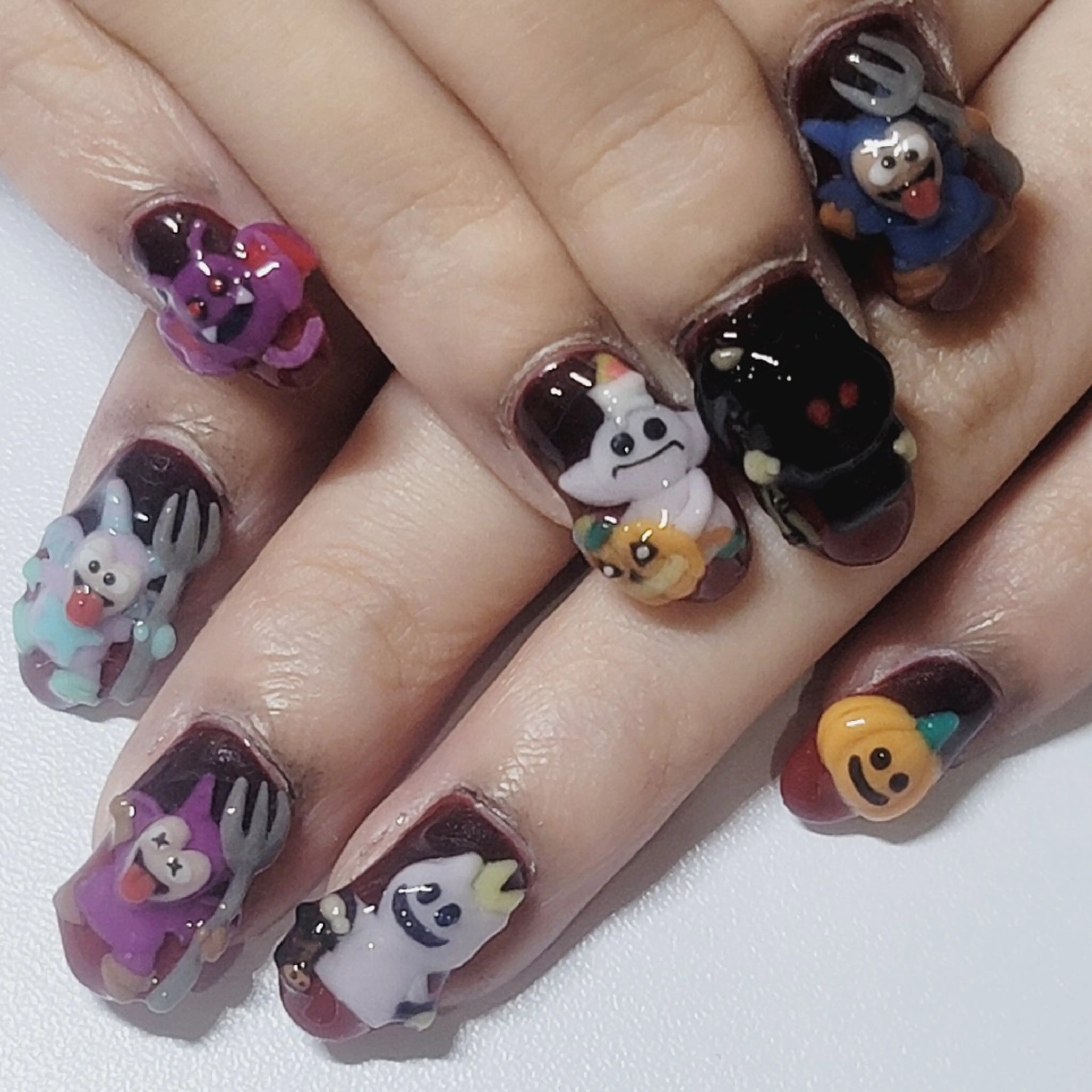 ネイル アートネイル ボルドー グラデーション ハロウィン ハンドネイル よしだ ひろきのネイルデザイン