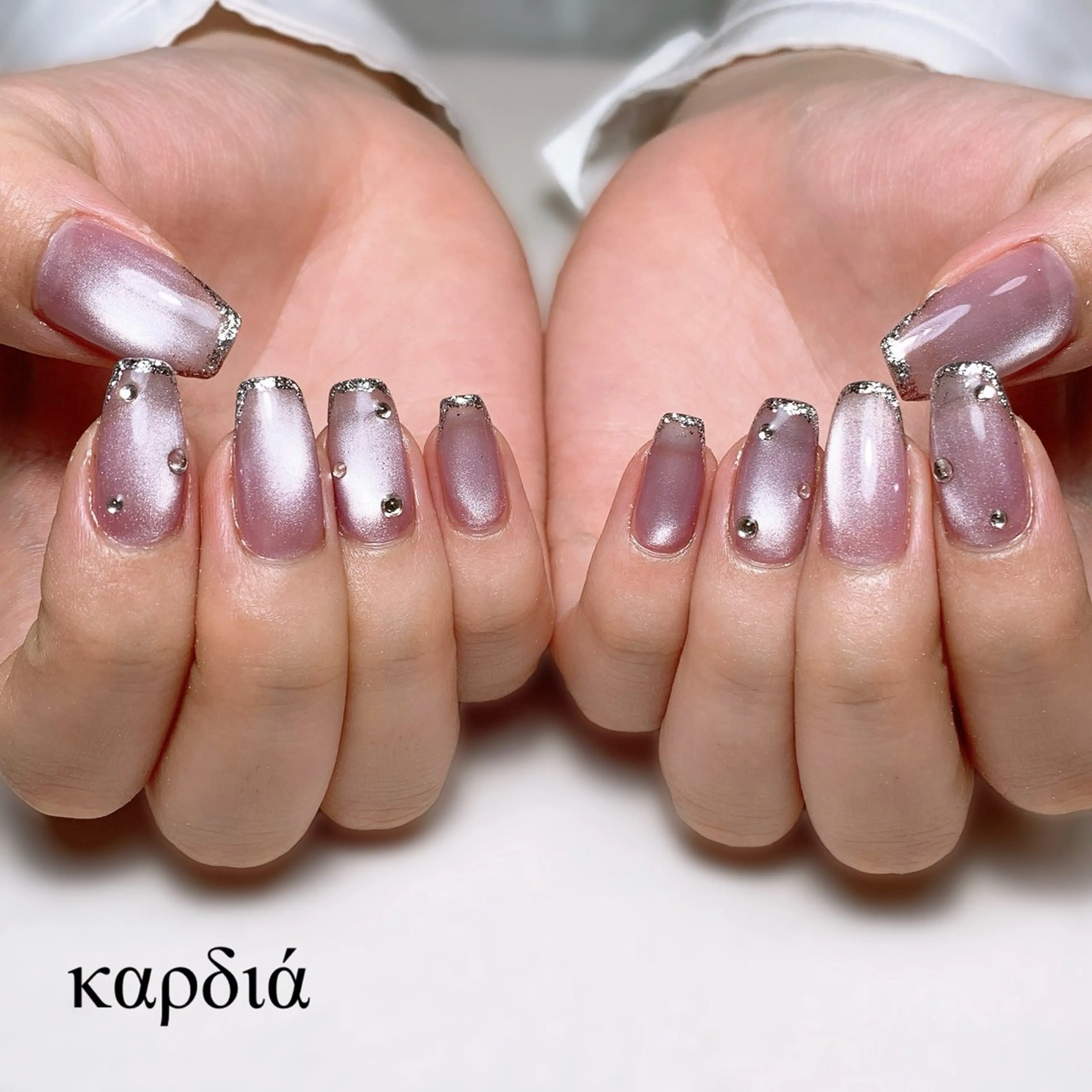 ネイル ハンドネイル καρδιά -ｶﾙﾃﾞｨｱ-のネイルデザイン