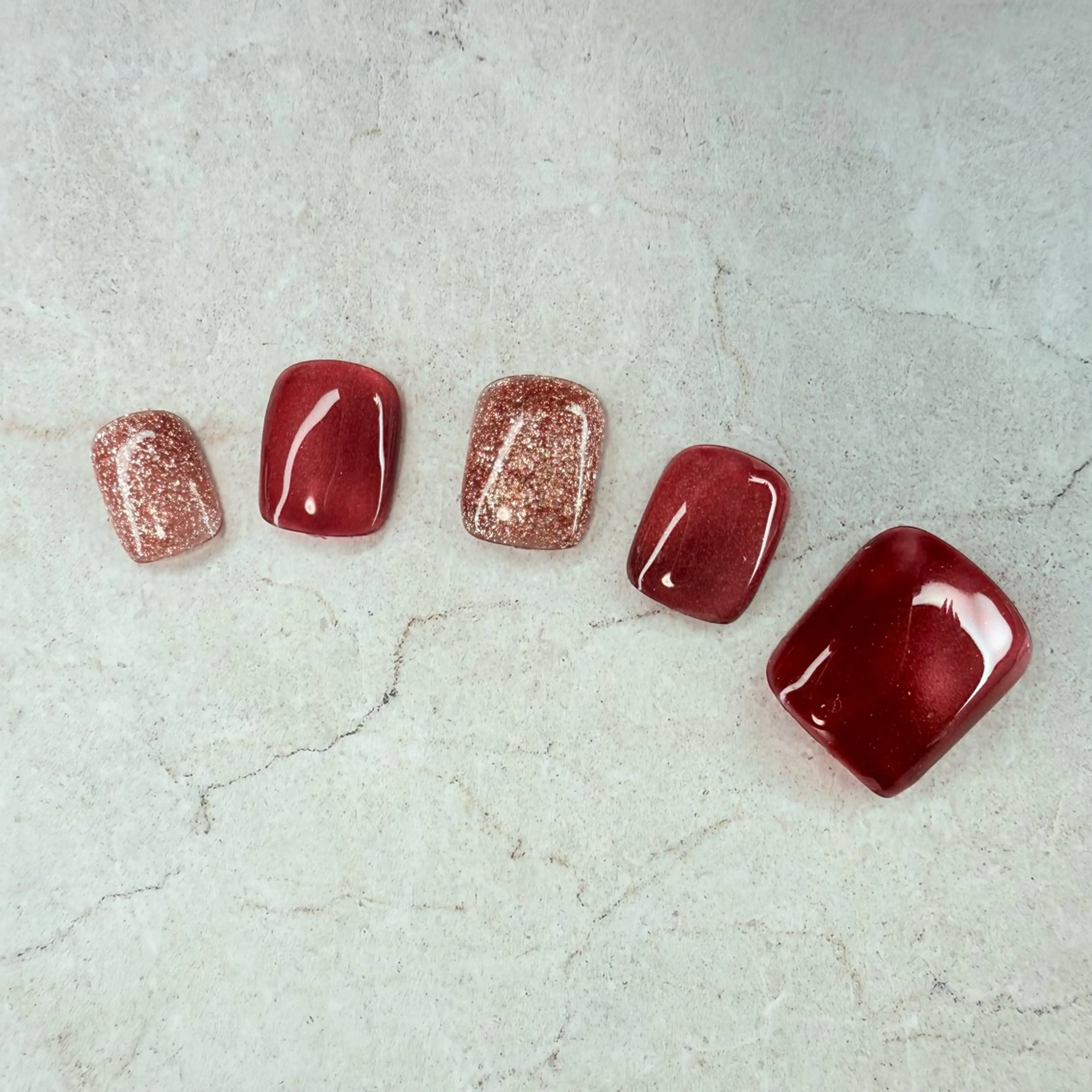 ネイル ラメ(グリッター) マグネットネイル フットネイル flan ゆいのネイルデザイン