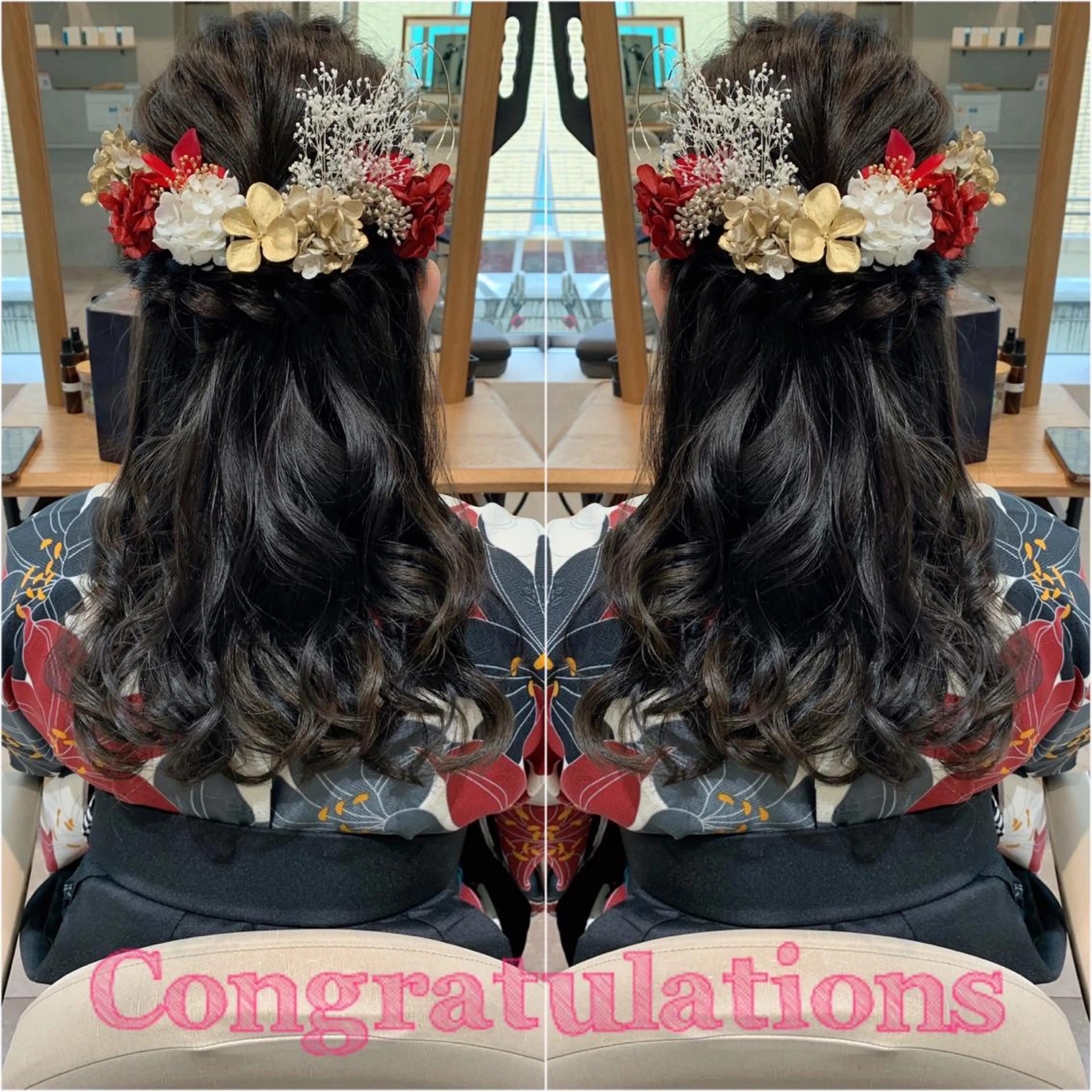 セミロング ヘアアレンジ 卒業式のヘアスタイル ヘアセット rita atelier 【リタ】所属・韓国hair🦋 Nanaのヘアスタイル