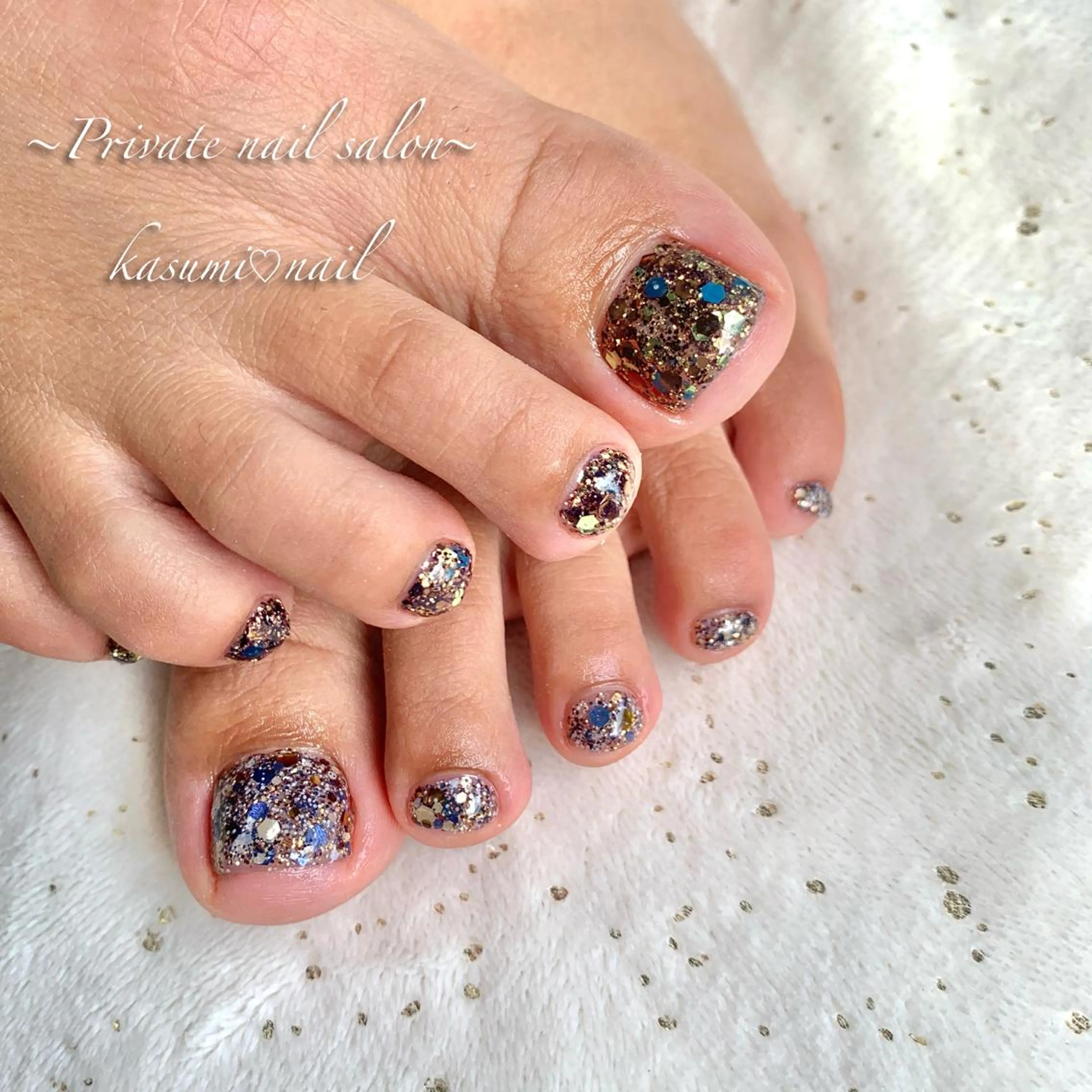 ネイル アートネイル ラメ(グリッター) マグネットネイル ミラーネイル 持ち込み KASUMI♡ Nailのネイルデザイン