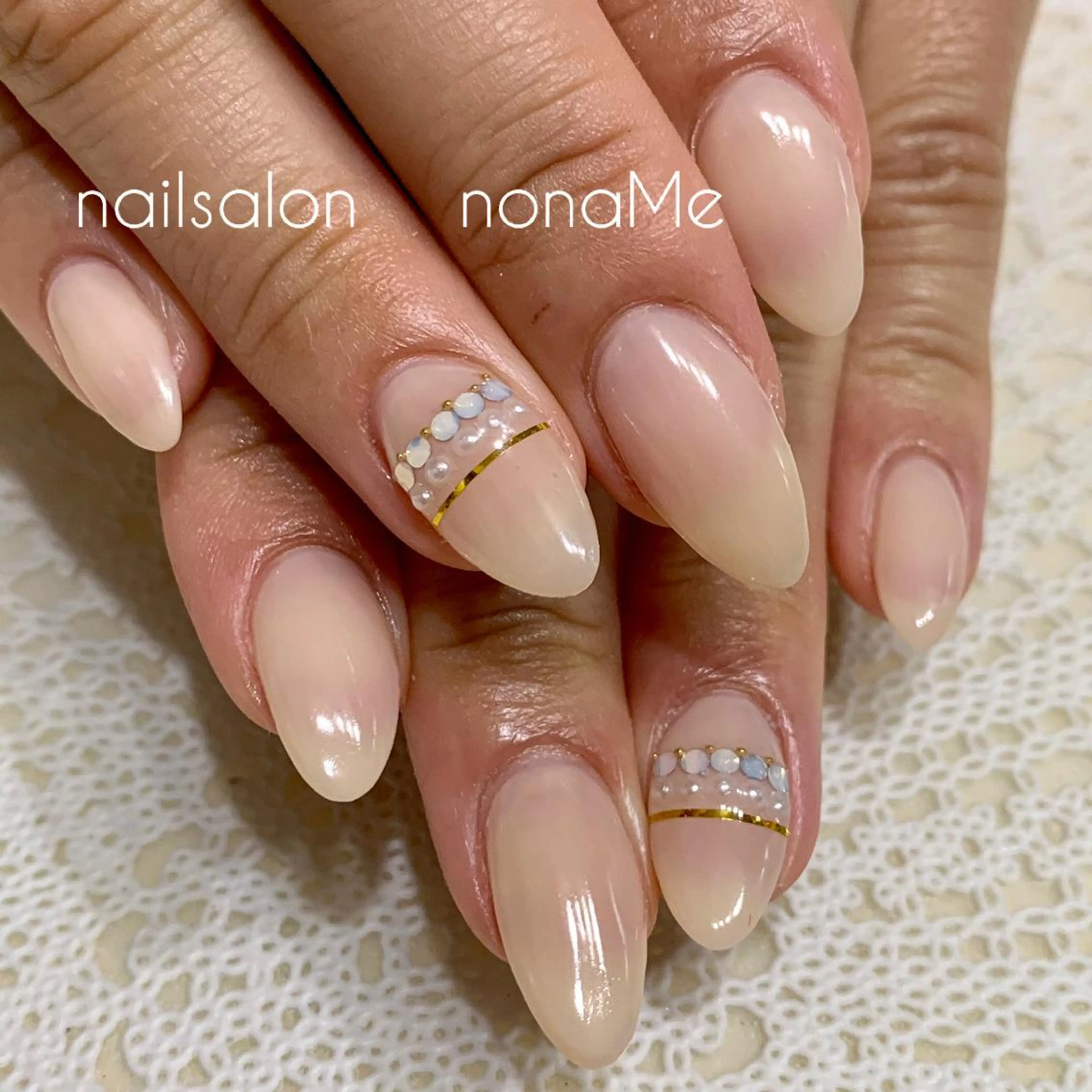 ネイル アートネイル シンプルネイル ストーンネイル nonaMe 森のネイルデザイン