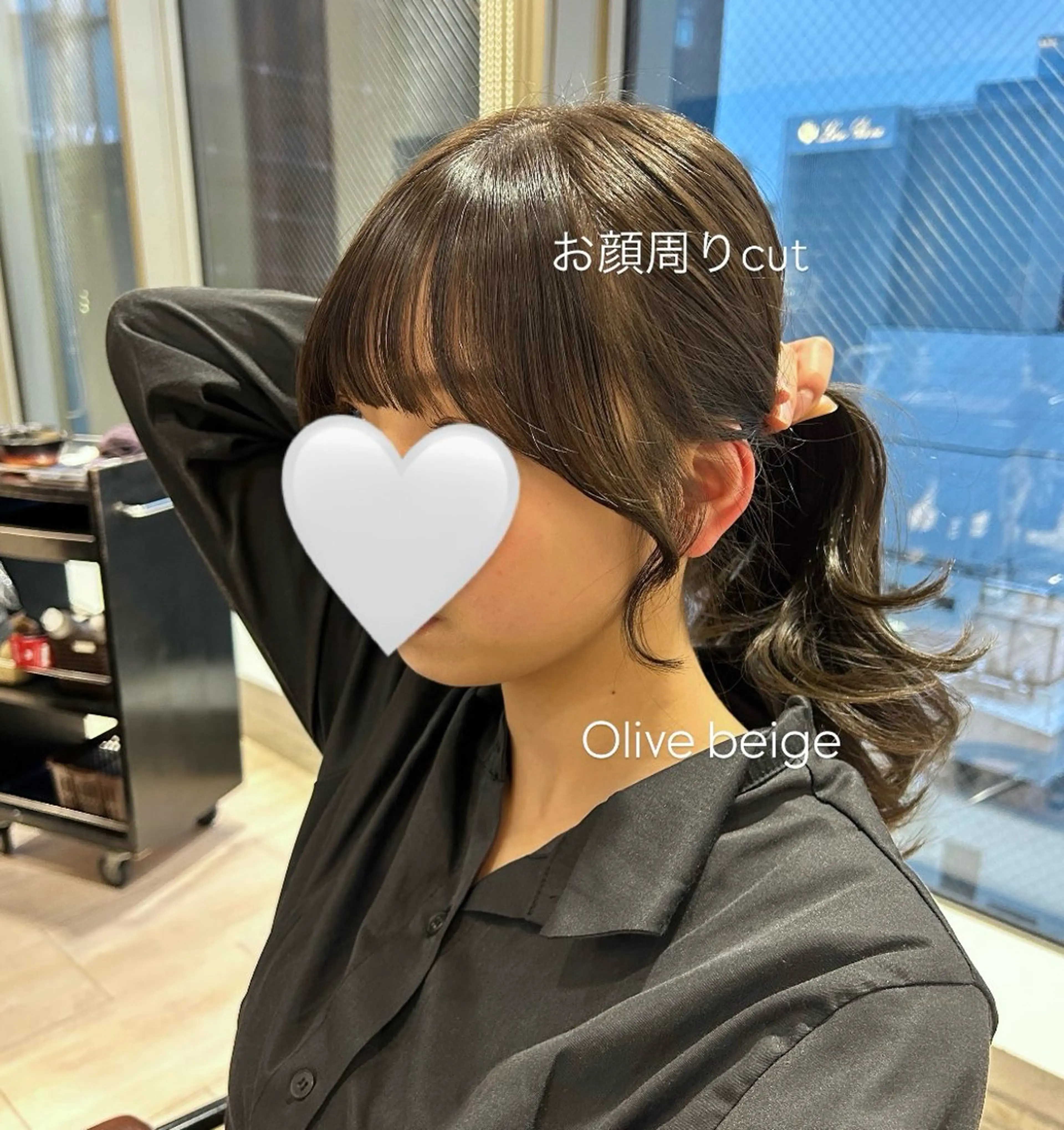 セミロング カラー ベージュカラー 透明感カラー オリーブベージュ オリーブカラー 顔周りカット 🍼顔周りカット/ レイヤー/小川華奈のヘアスタイル