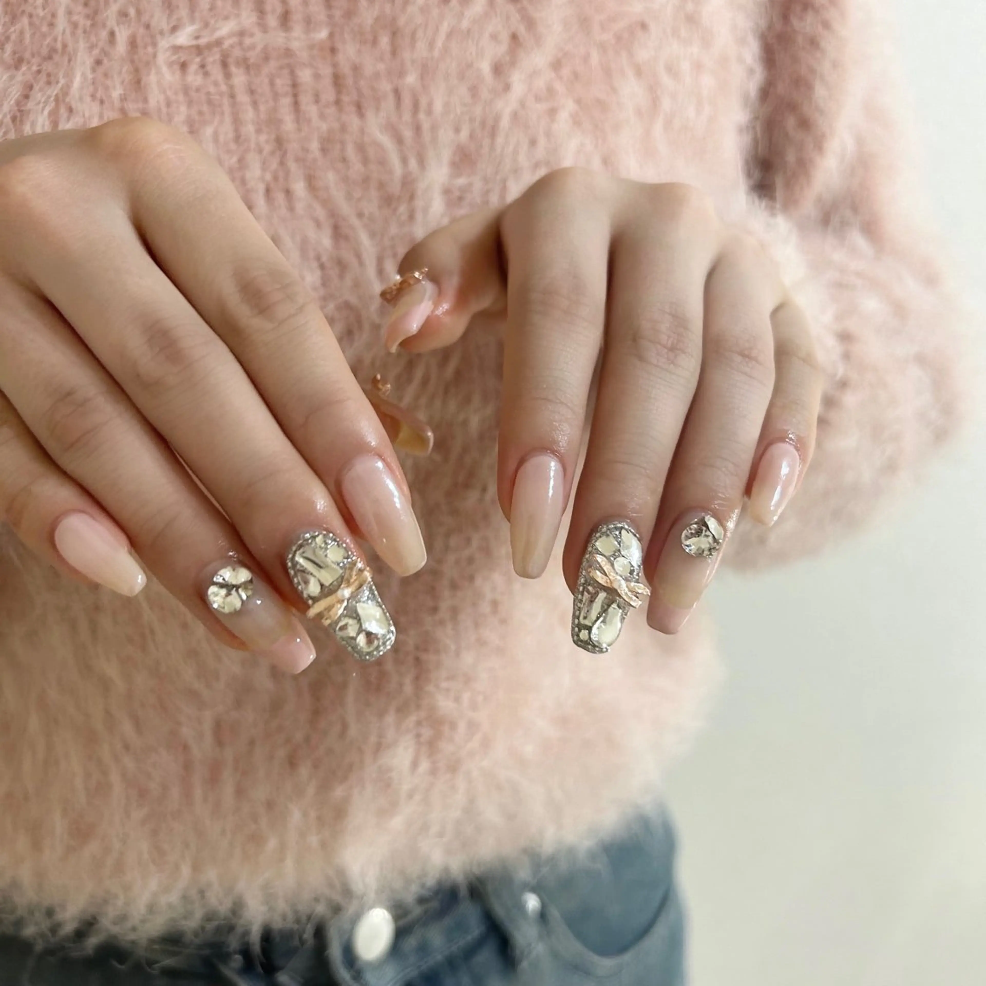 ネイル ブルー フットネイル ジェルネイル キラキラネイル 韓国ネイル RooM -produce by maynail-所属・RooM -mizuki-のネイルデザイン