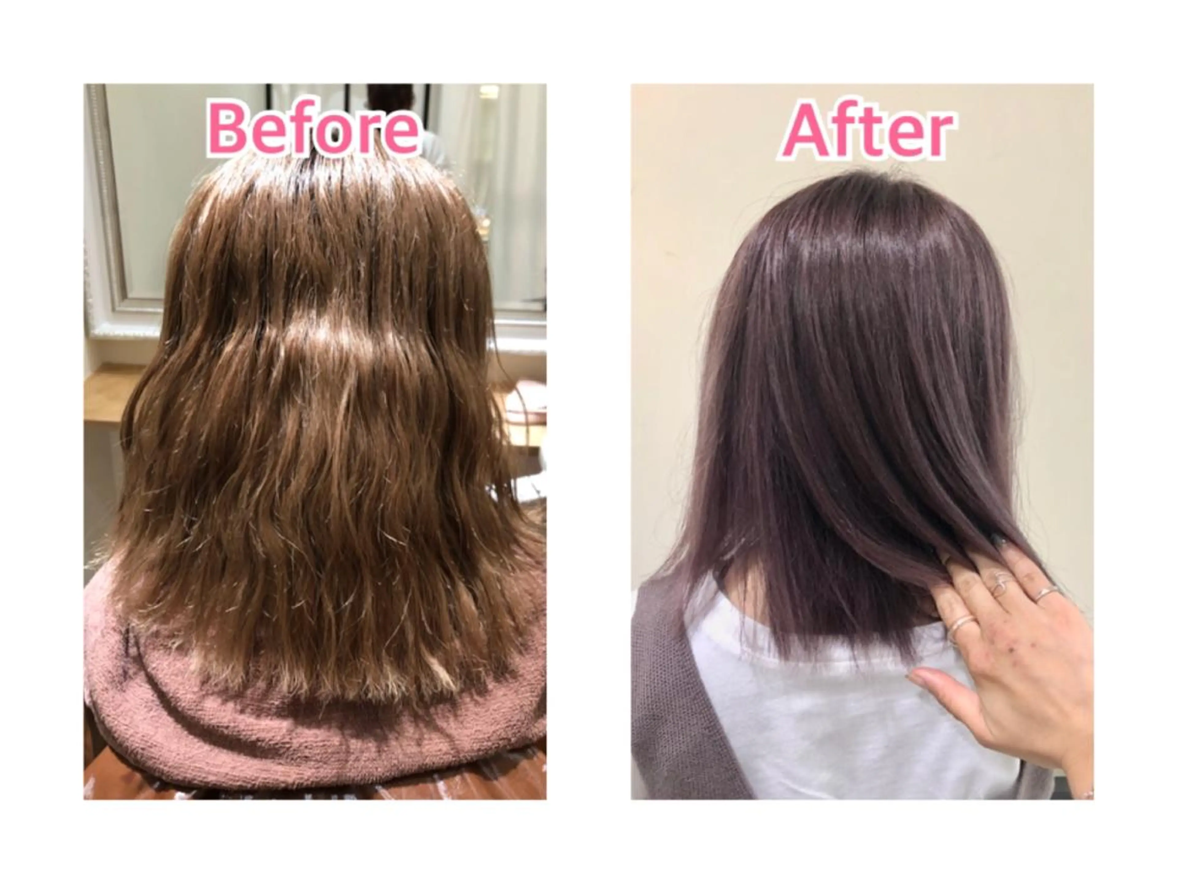 ミディアム カラー カシス ハイトーンカラー ラベンダーカラー ピンクカラー ピンクラベンダー ☁Neolive .Ayana✂️のヘアスタイル