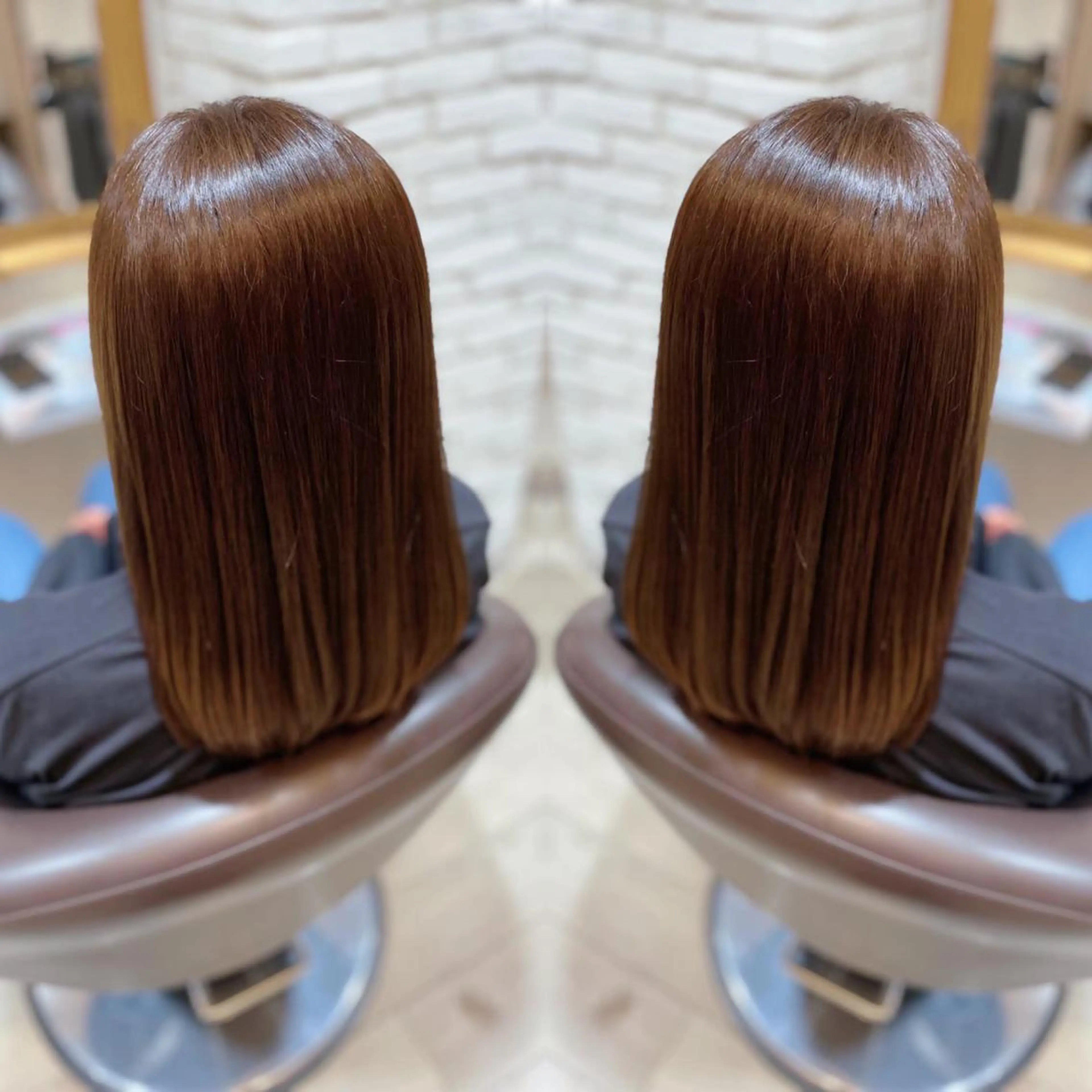 ミディアム カラー ブラウンカラー ショコラブラウン 韓国🇰🇷 ✂︎hair 内田愛のヘアスタイル