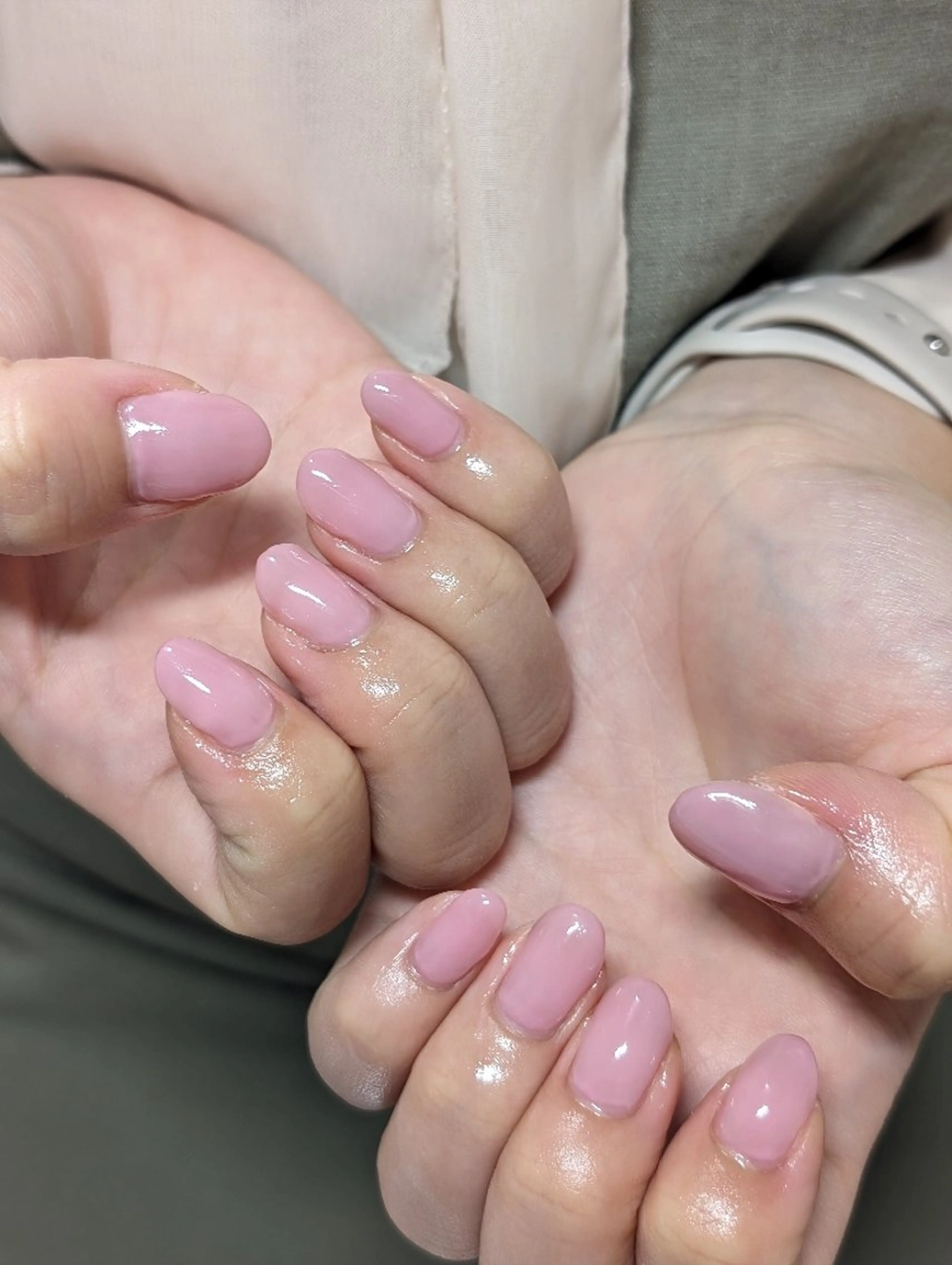 ネイル ジェルネイル ワンカラーネイル ピンク ハンドネイル MANA MANAのネイルデザイン