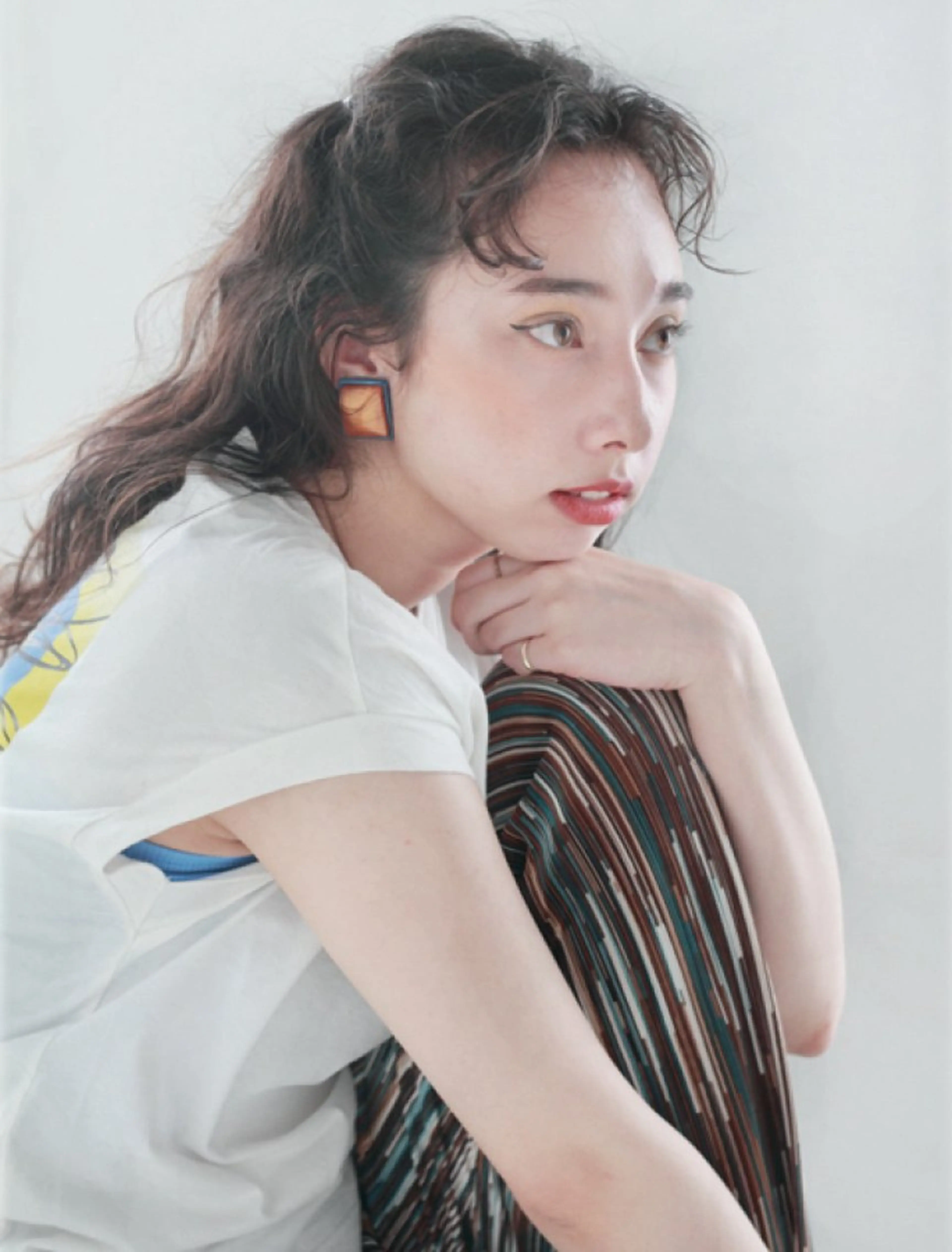 セミロング 縮毛矯正×髪質改善 カラー×クロスパーマのヘアスタイル