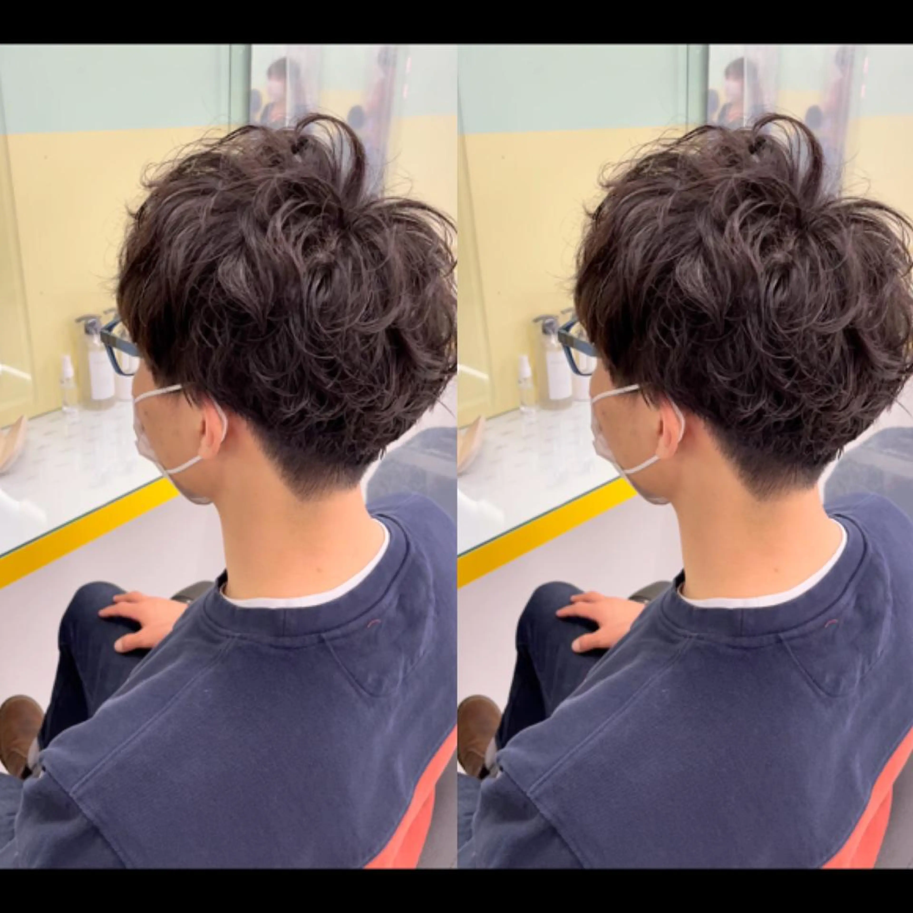 ミディアム パーマ カット パーマ 横浜メンズパーマ🔥 大野賢人のヘアスタイル