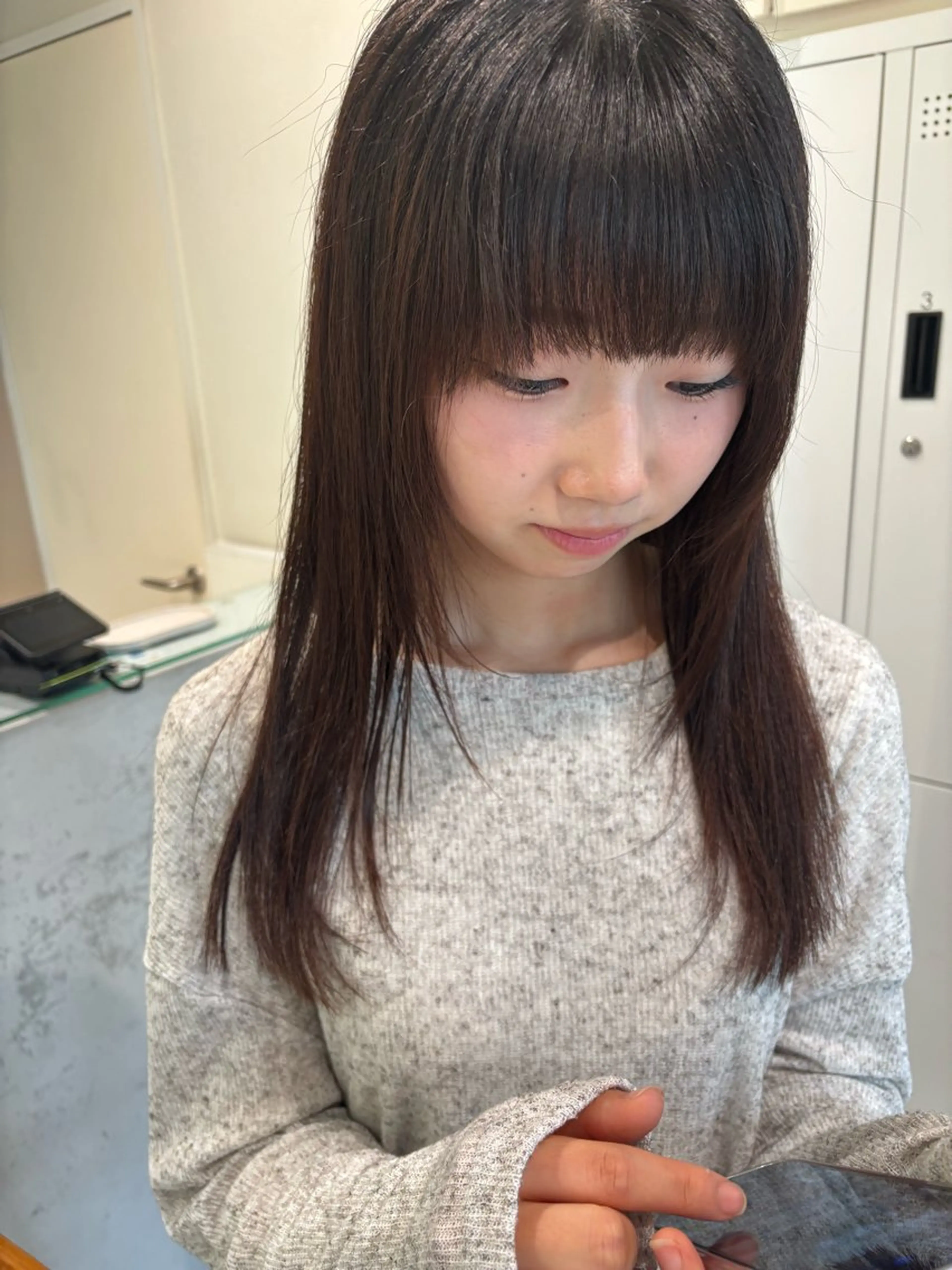 ロング 顔まわりレイヤー レイヤーカット 髪質改善/暗髪カラー ヘアアレンジ/ｽﾐﾚのヘアスタイル