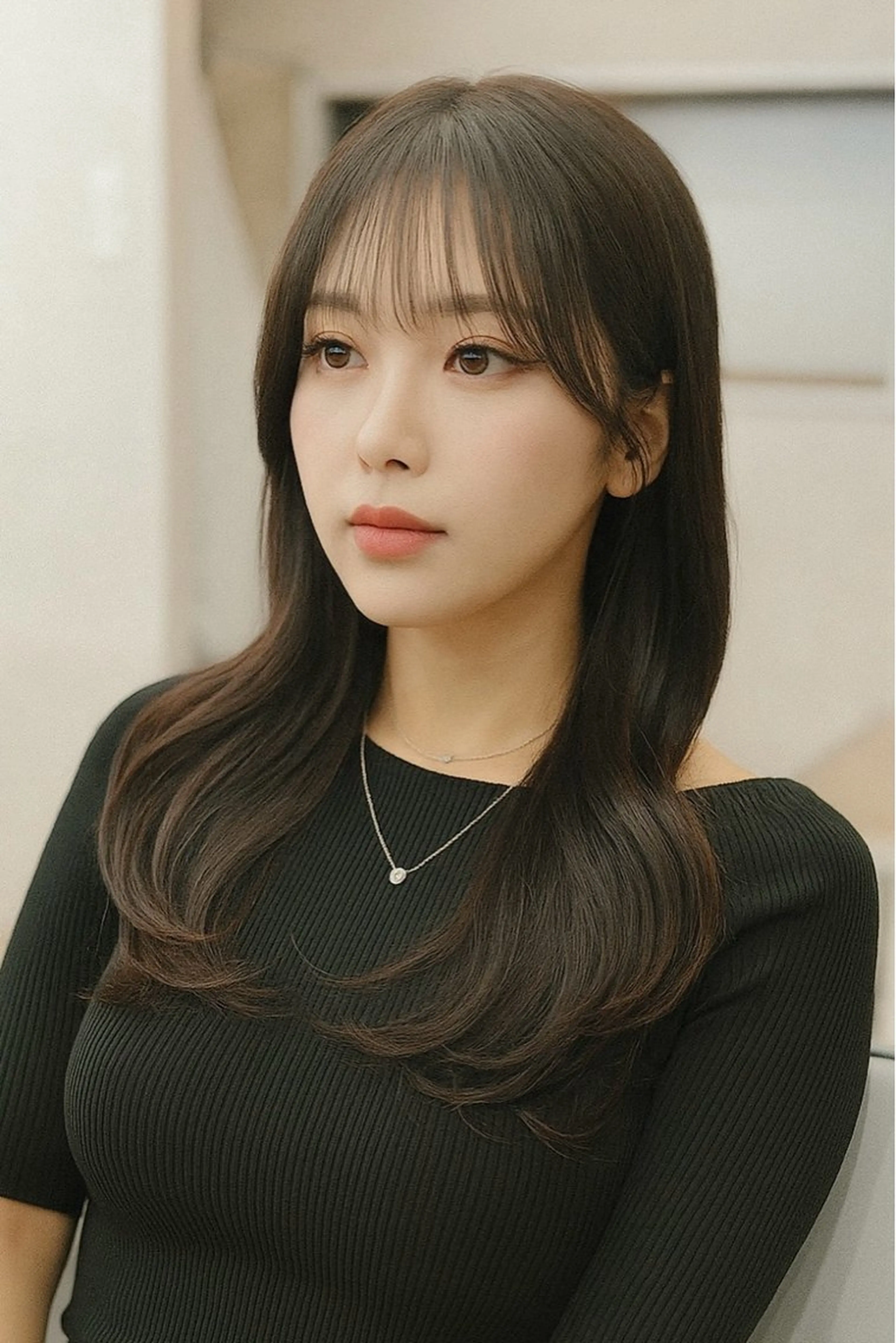 セミロング ヘアカラー トリートメント ✨韓国ヘア✨ レイヤー✂️鎌倉楓麻のヘアスタイル