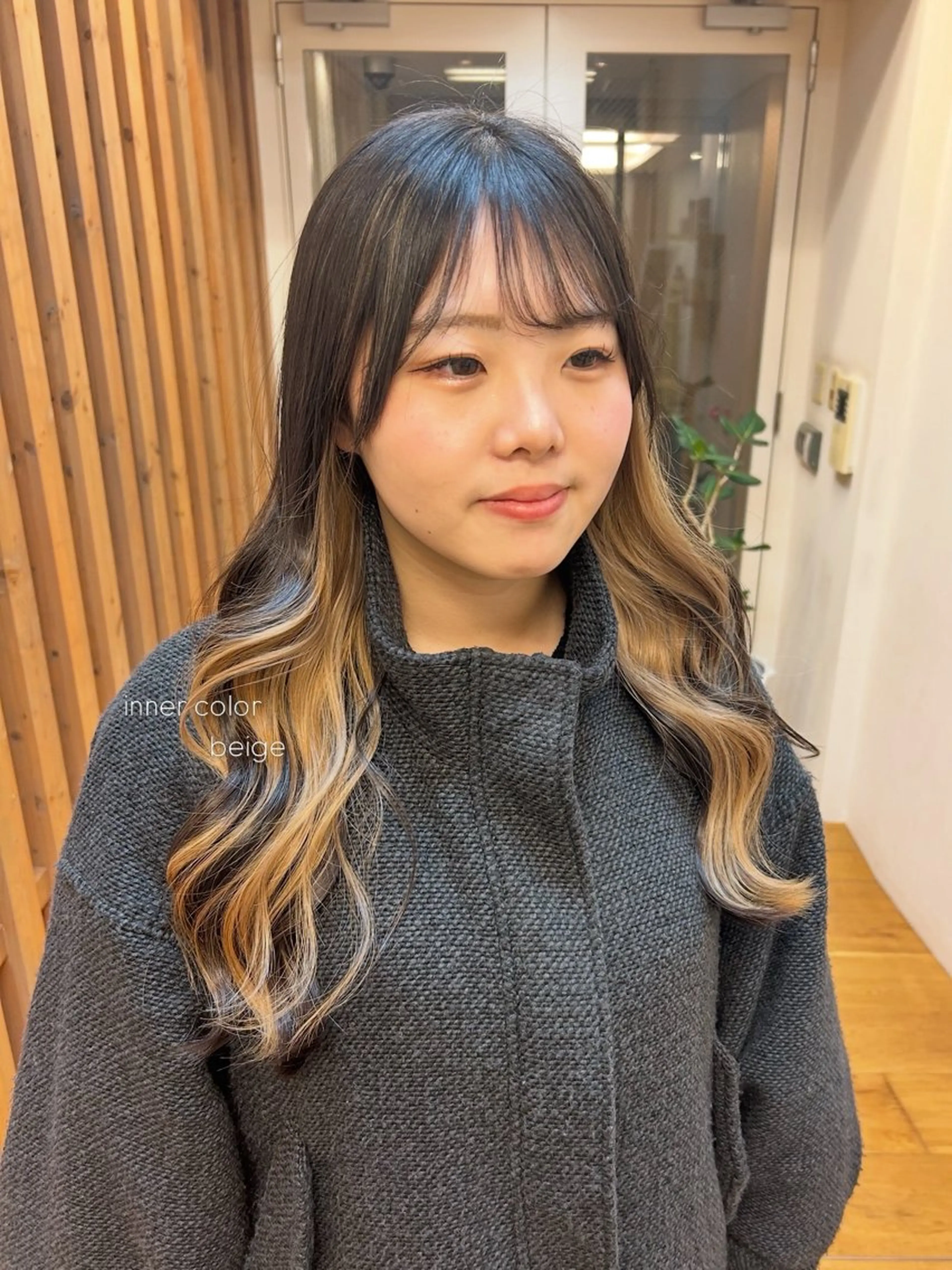 ロング 顔周りカット ヘアカラー aya/梅田/ カラーモデル募集のヘアスタイル