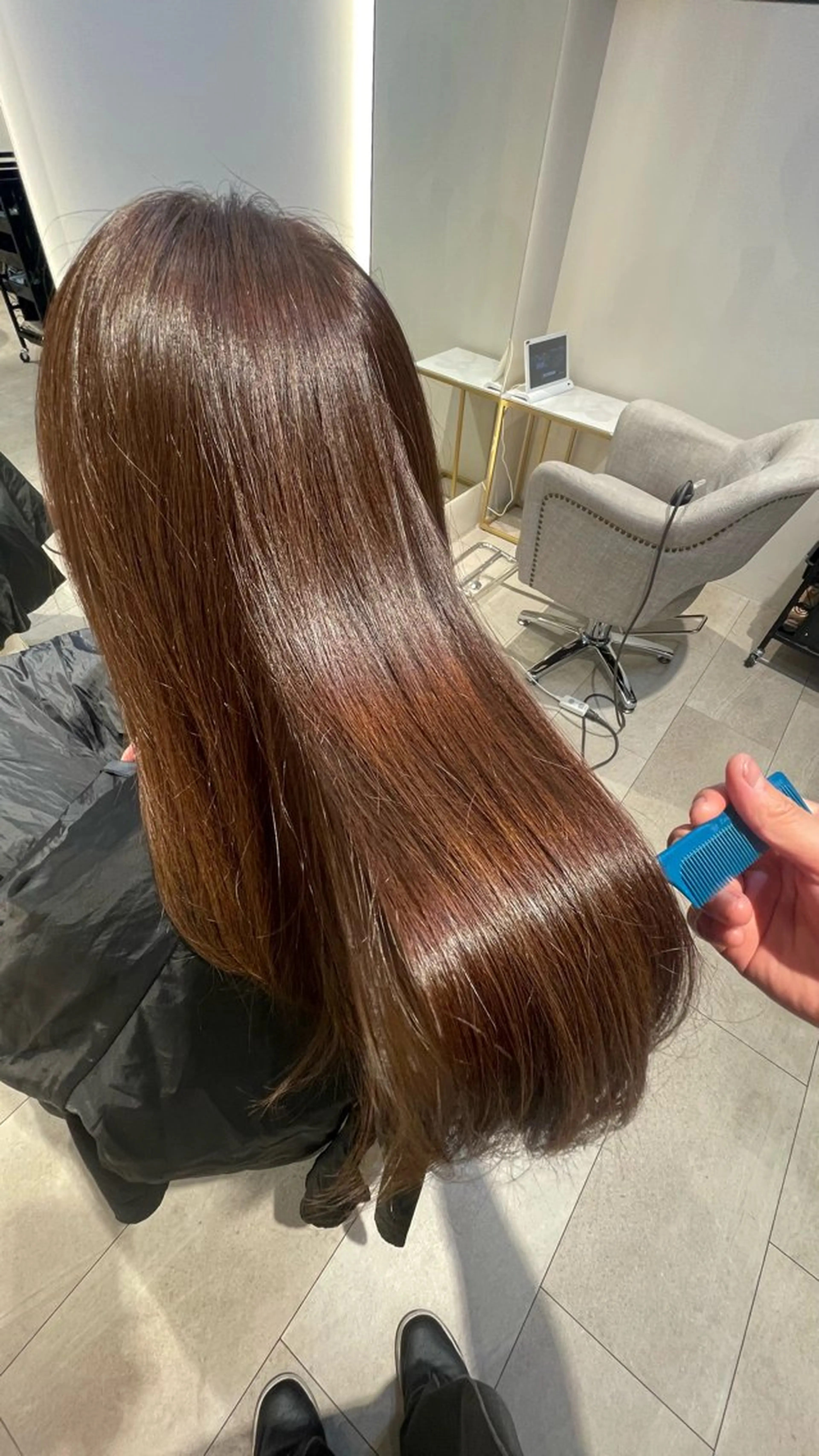 ロング 縮毛矯正 カットモデル募集✨️ 根本 彩永のヘアスタイル