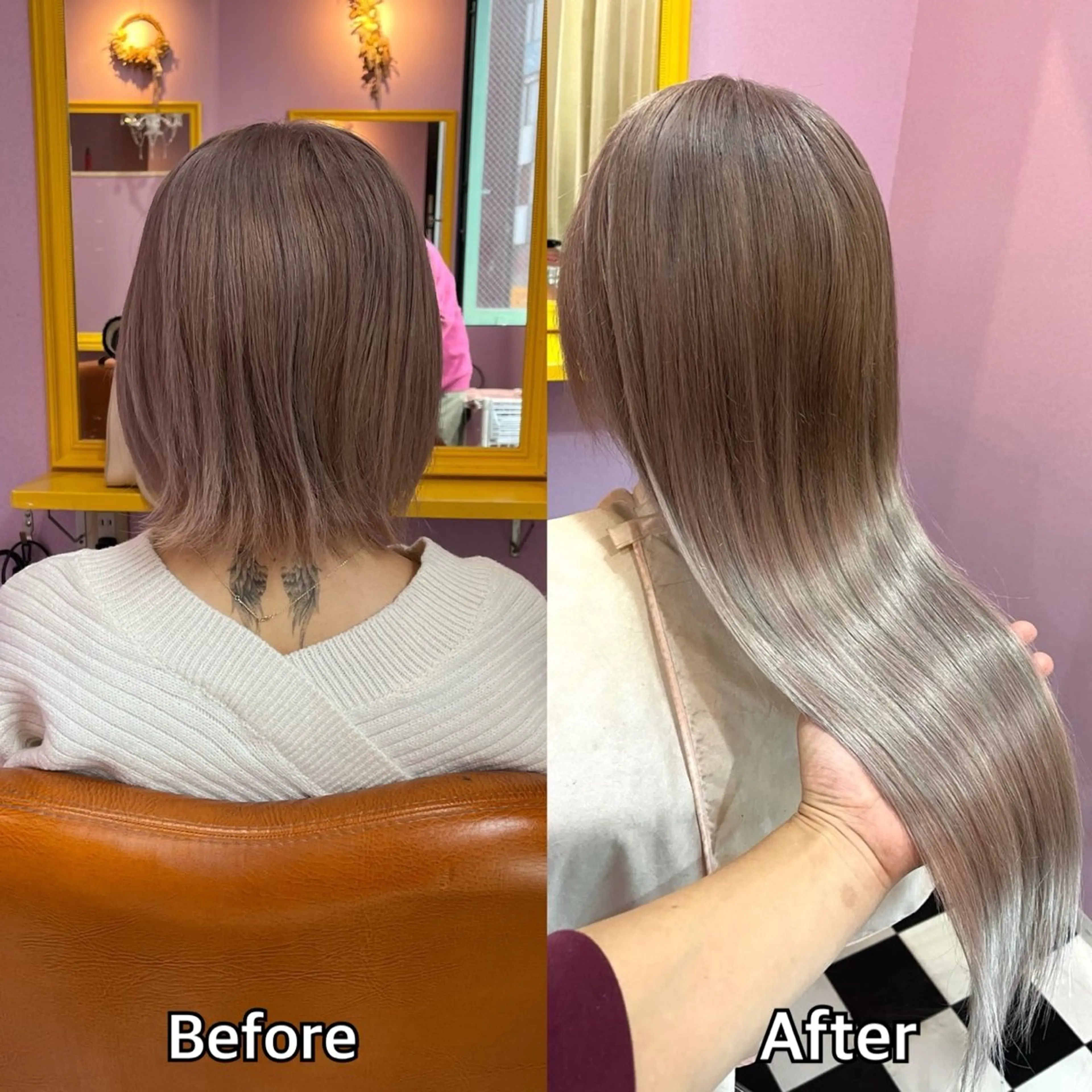 ロング シール＋ちび編み込み エクステ梅田🐨のヘアスタイル